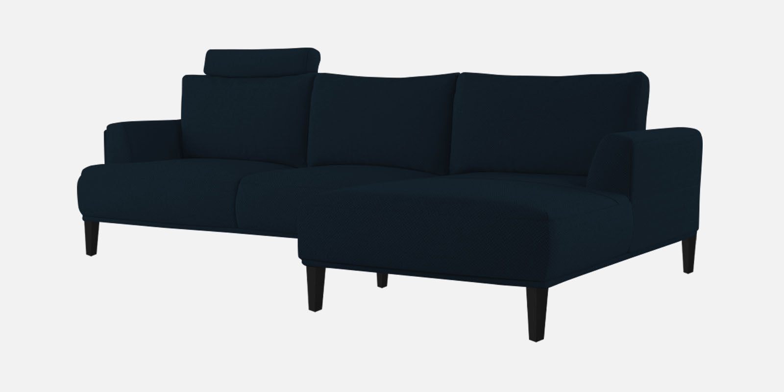 Como Fabric RHS Sectional Sofa (3+Lounger) In Denim Blue Colour - Febonic Living