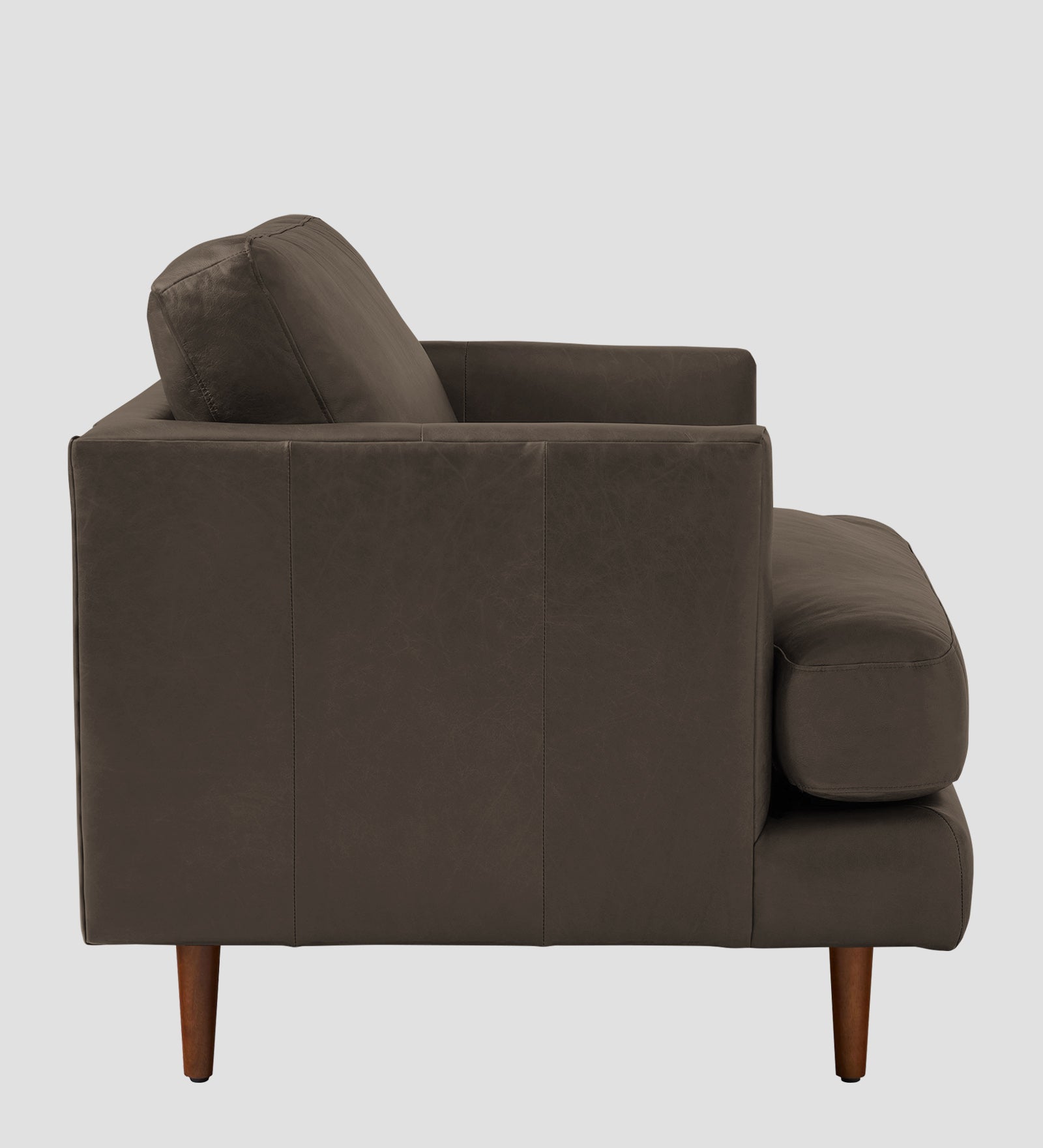 Sterio Leatherette 1 Seater Sofa In Peca Brown Colour - Febonic Living