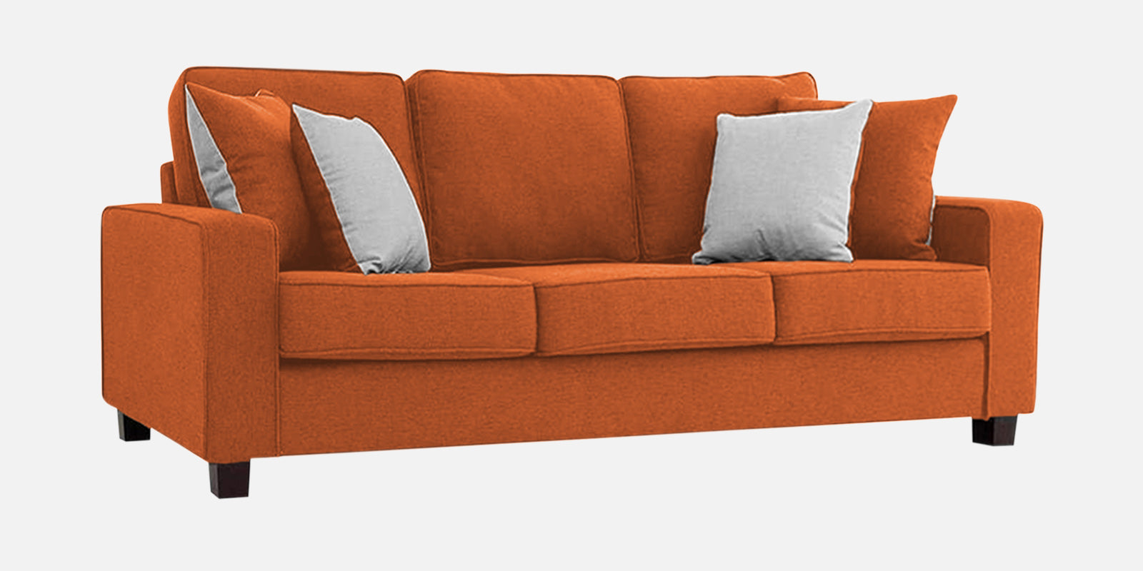 Ladybug Fabric 3 Seater Sofa In Vivid Orange Colour