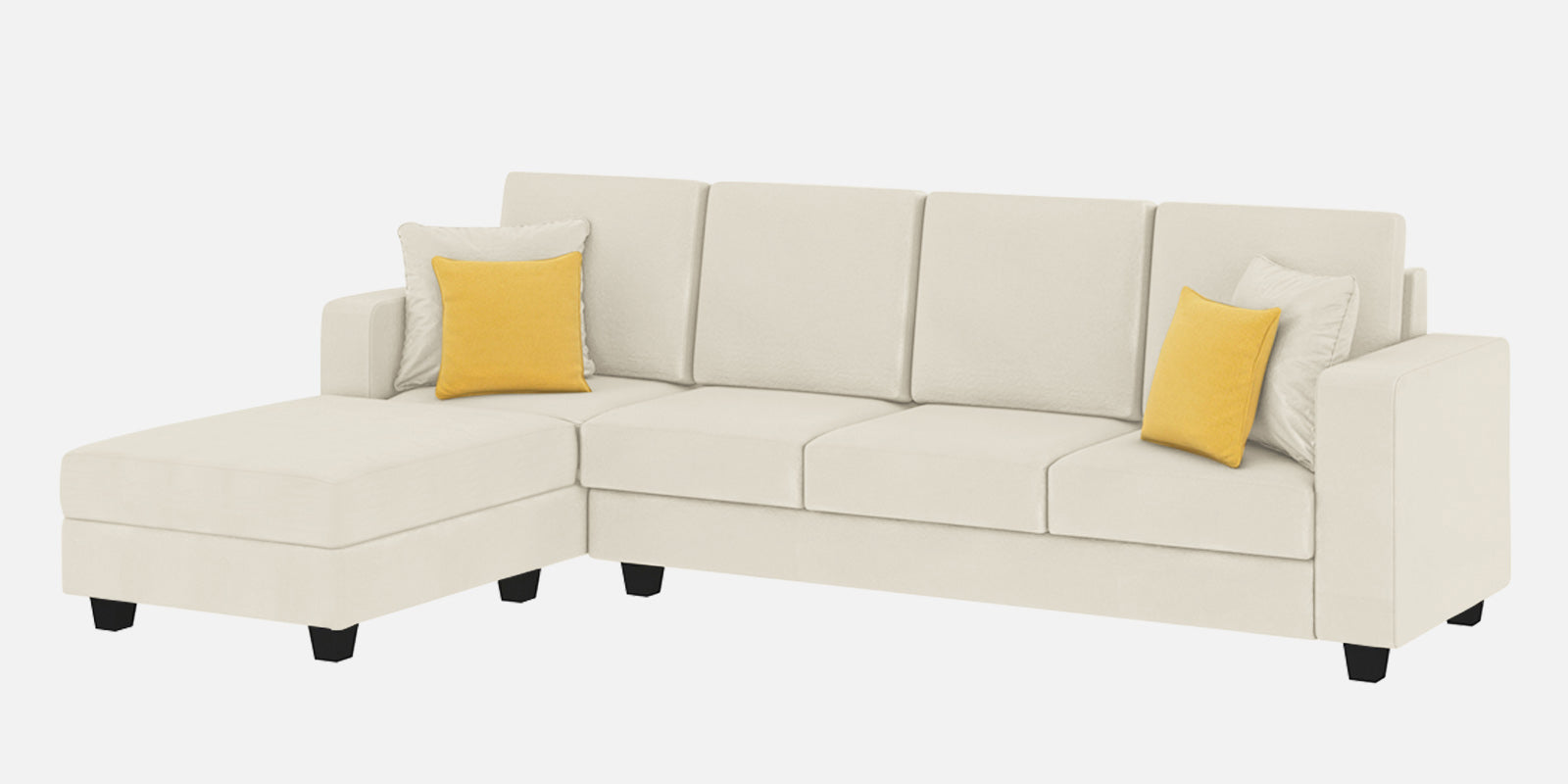 Nabi Fabric RHS Sectional Sofa (3+Lounger) In Ivory cream Colour - Febonic Living