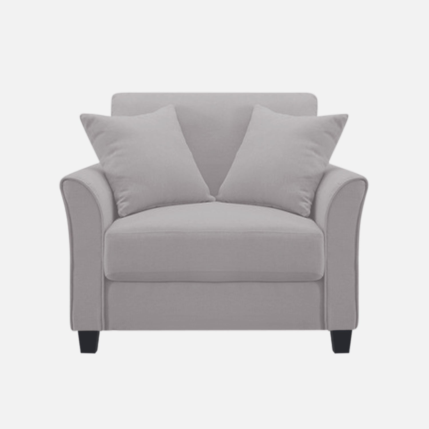 Daroo Velvet 1 Seater Sofa In Concrete Grey Colour - Febonic Living