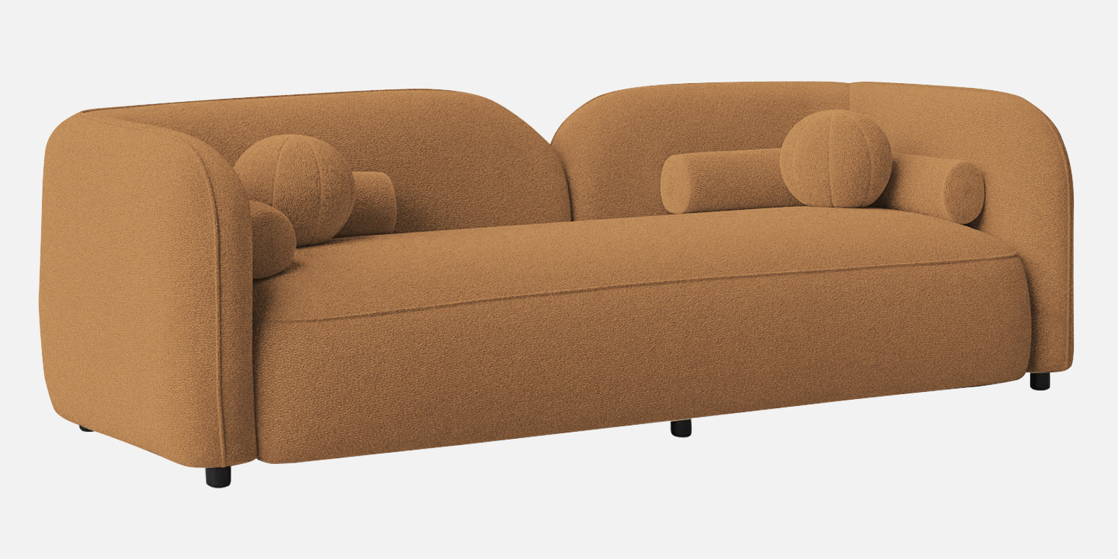 Corny Boucle Fabric 3 Seater Sofa In Daisy Yellow Colour - Febonic Living