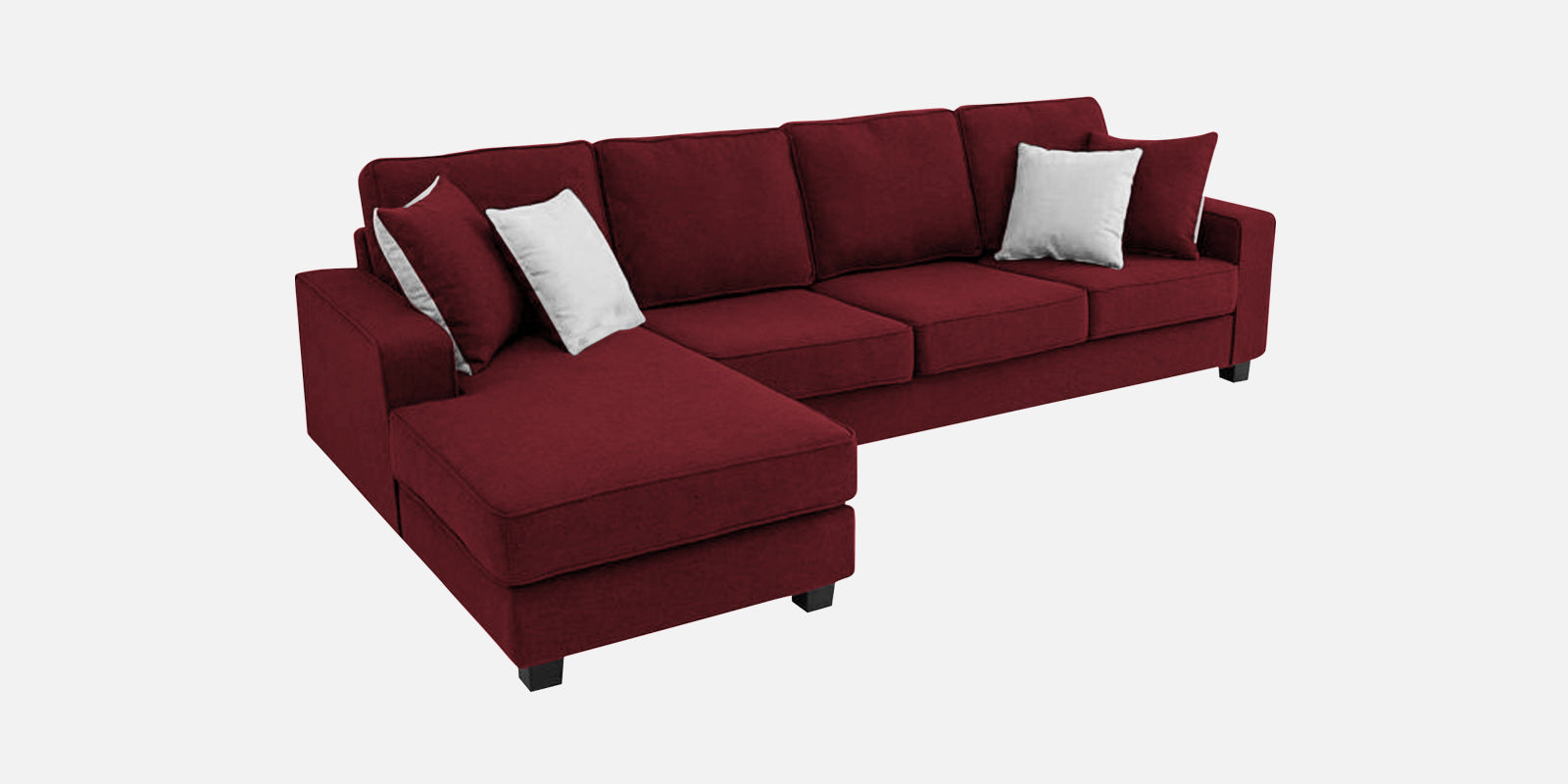 Ladybug Fabric RHS Sectional Sofa (3+Lounger) In Blood Maroon Colour - Febonic Living