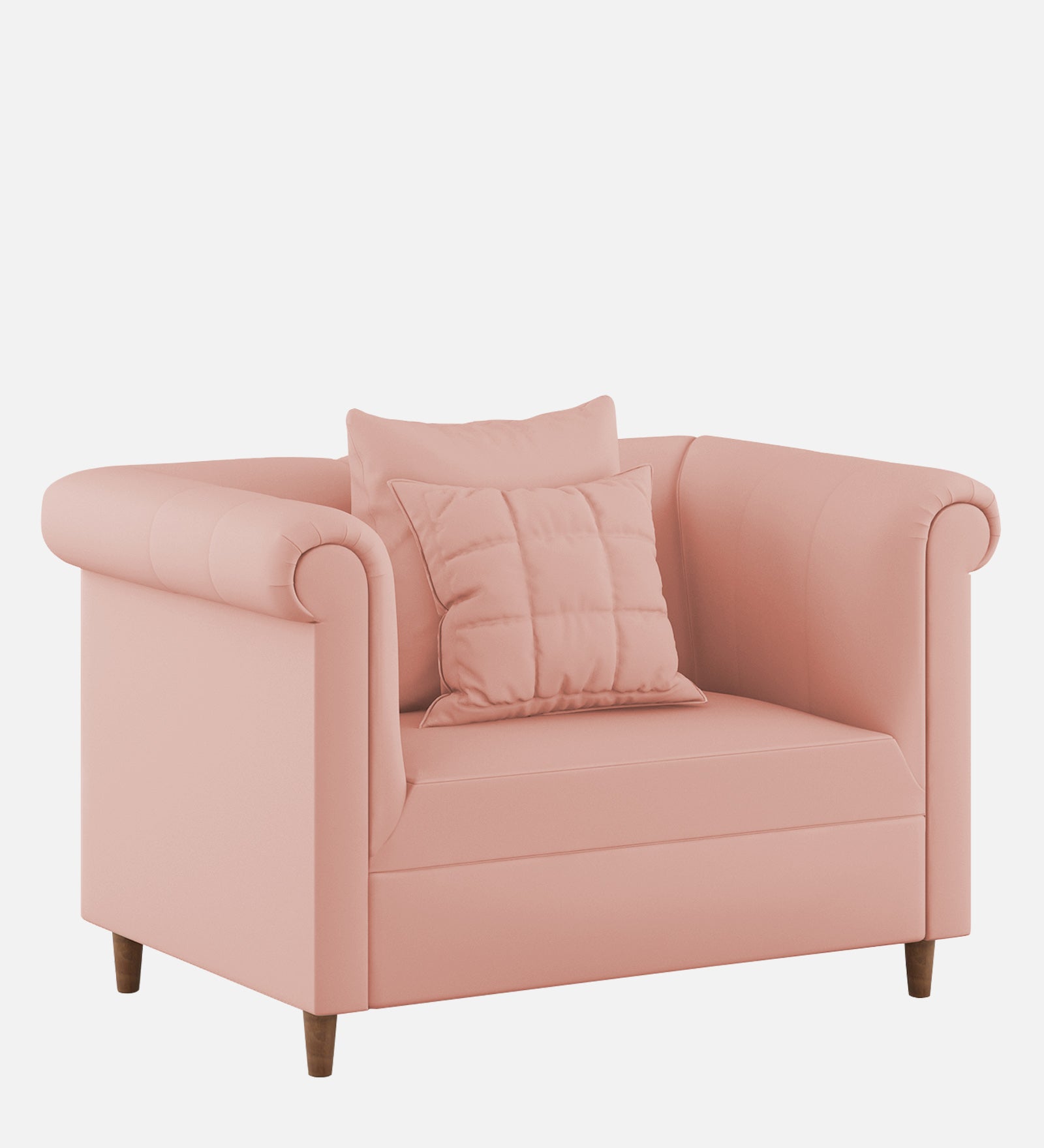 Rubi Velvet 1 Seater Sofa In Blush Pink Colour - Febonic Living