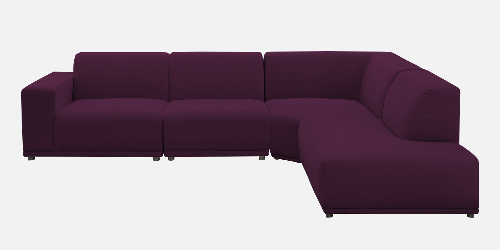 Adam Fabric RHS Sectional Sofa (3+Ottoman Lounger) In Greek Purple Colour - Febonic Living