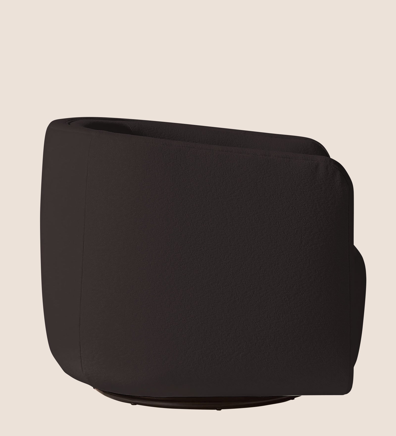 Ria Fabric Swivel Chair in Pebble Brown Colour