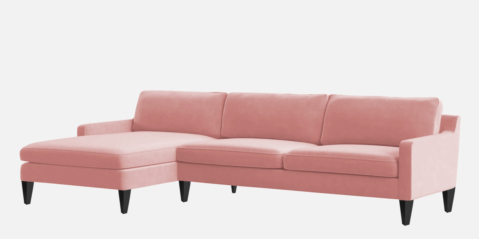 Jones Velvet RHS Sectional Sofa (3+Lounger) In Millennial Pink Colour - Febonic Living