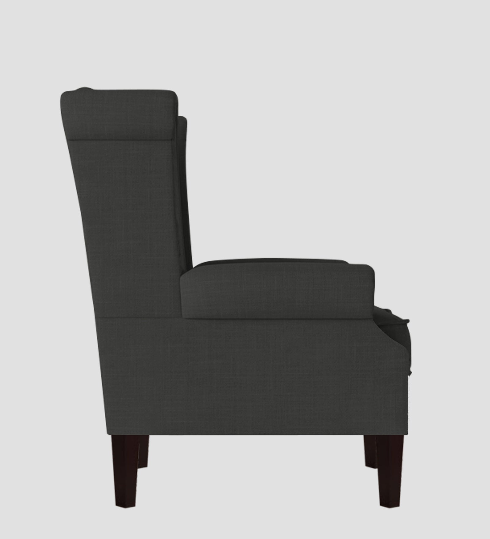 Neyub Fabric Wing Chair In Charcoal Grey Colour - Febonic Living