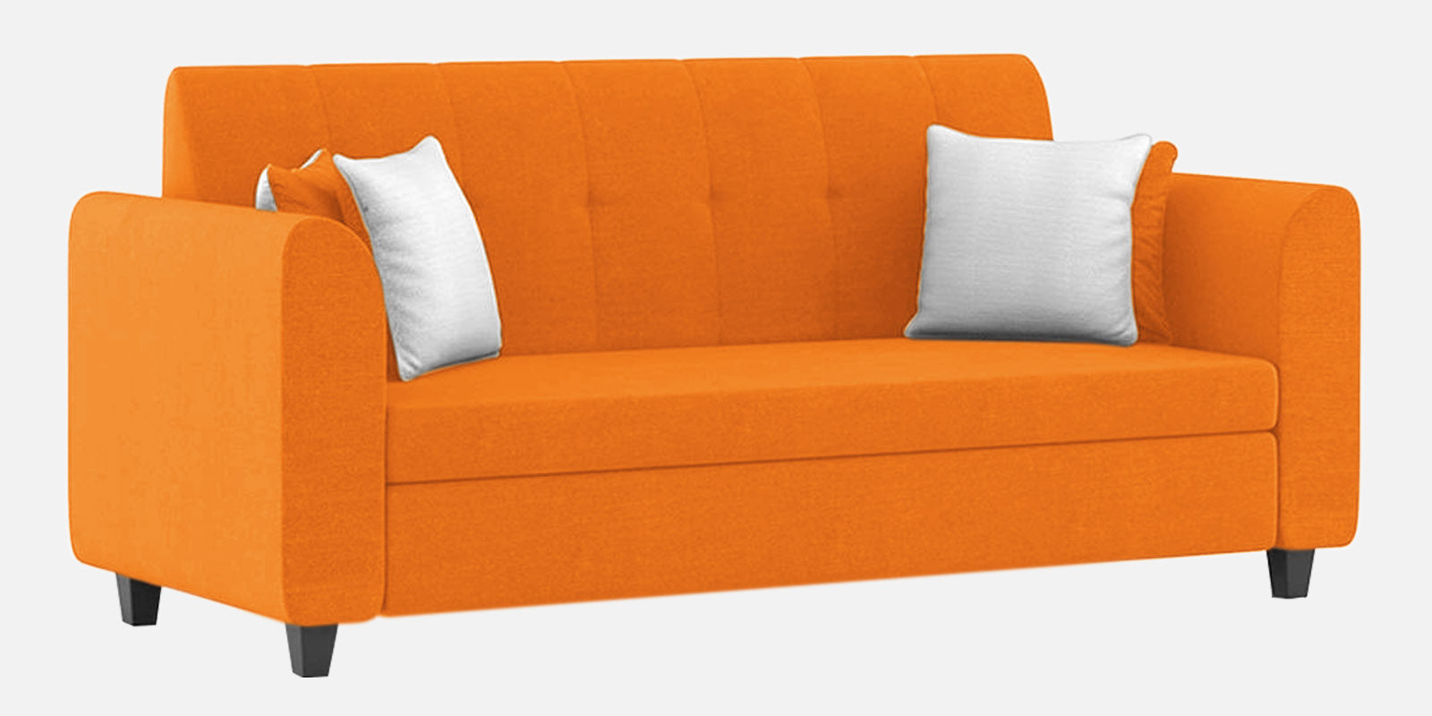 Denmark Fabric 3 Seater Sofa In Vivid Orange Colour - Febonic Living