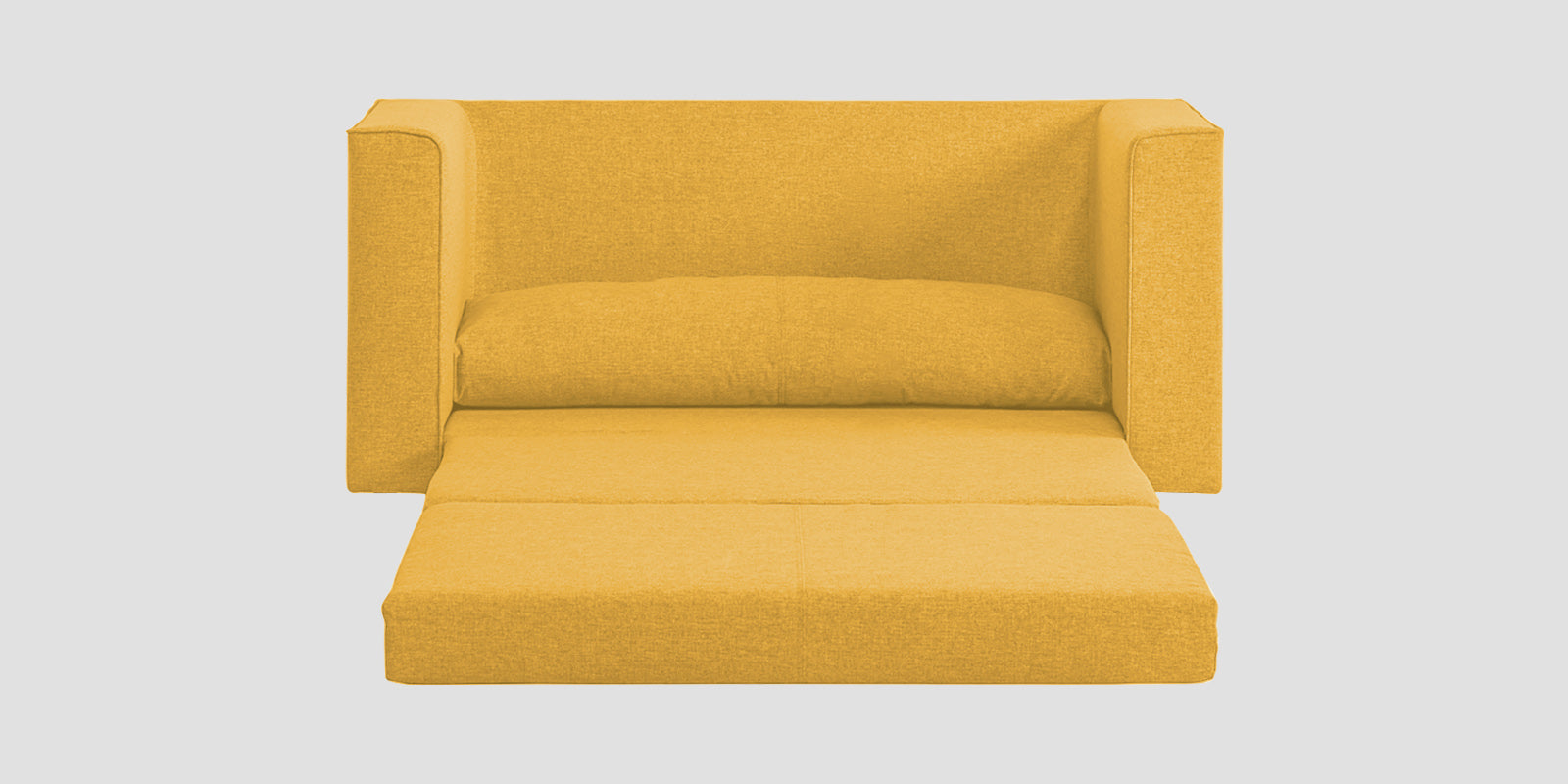 Kenia Fabric 3 Seater Foldable Sofa Cum Bed In Bold Yellow Colour - Febonic Living