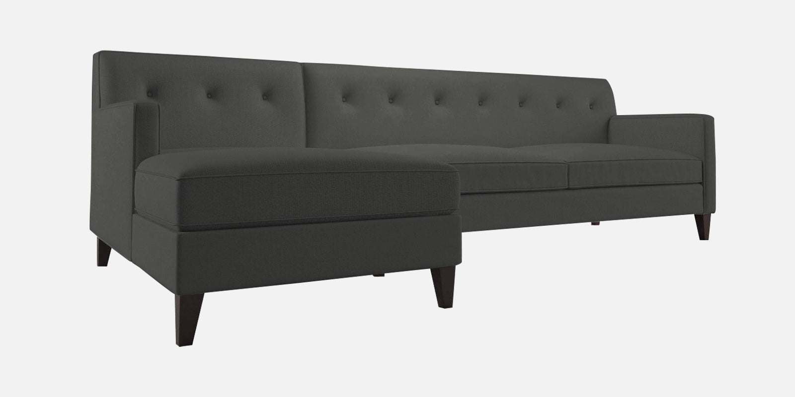 Miller Fabric RHS Sectional Sofa (3+Lounger) In Charcoal Grey Colour - Febonic Living