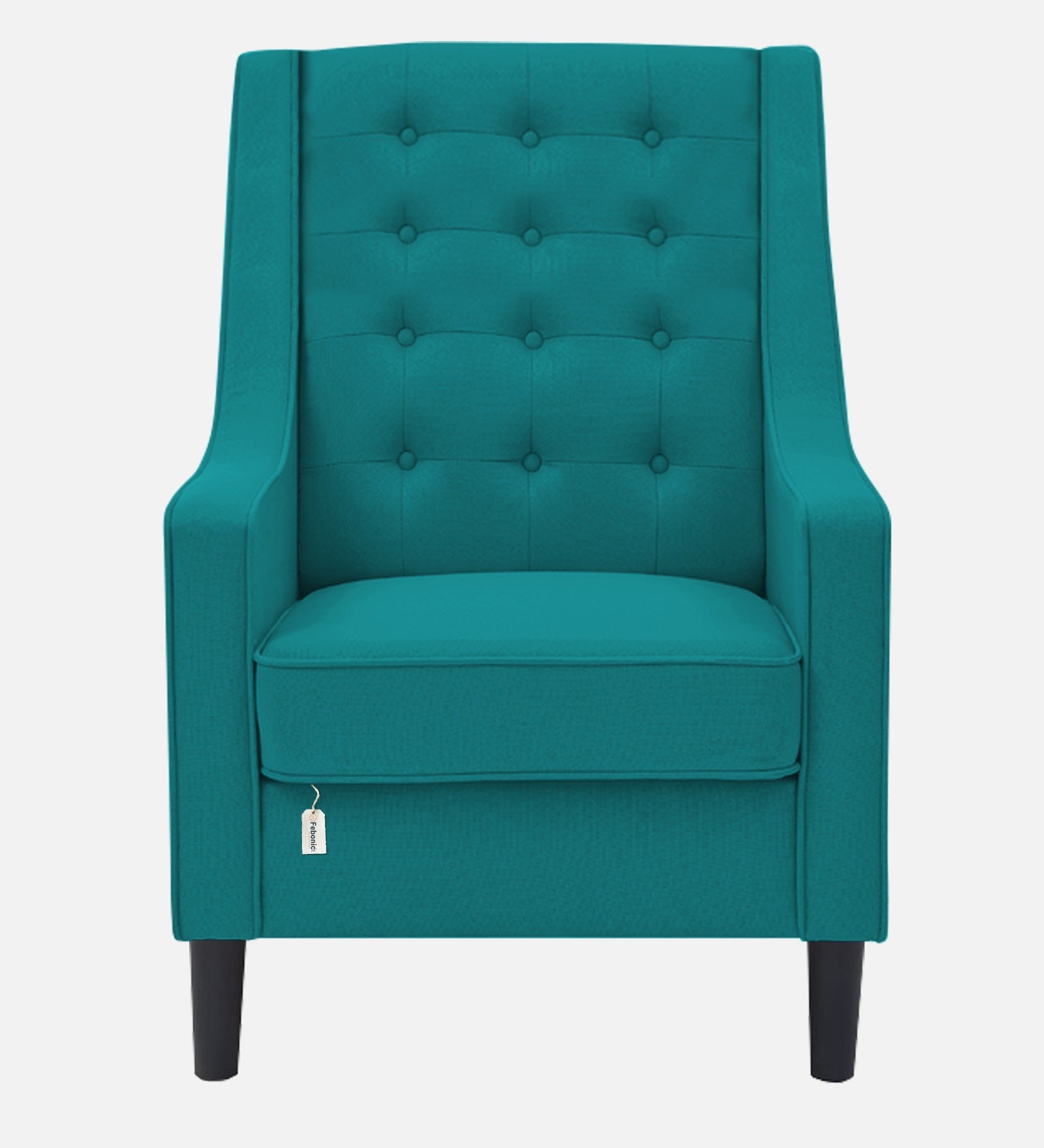 Sona Fabric Barrel Chair With Ottoman In Sea Green Colour - Febonic Living