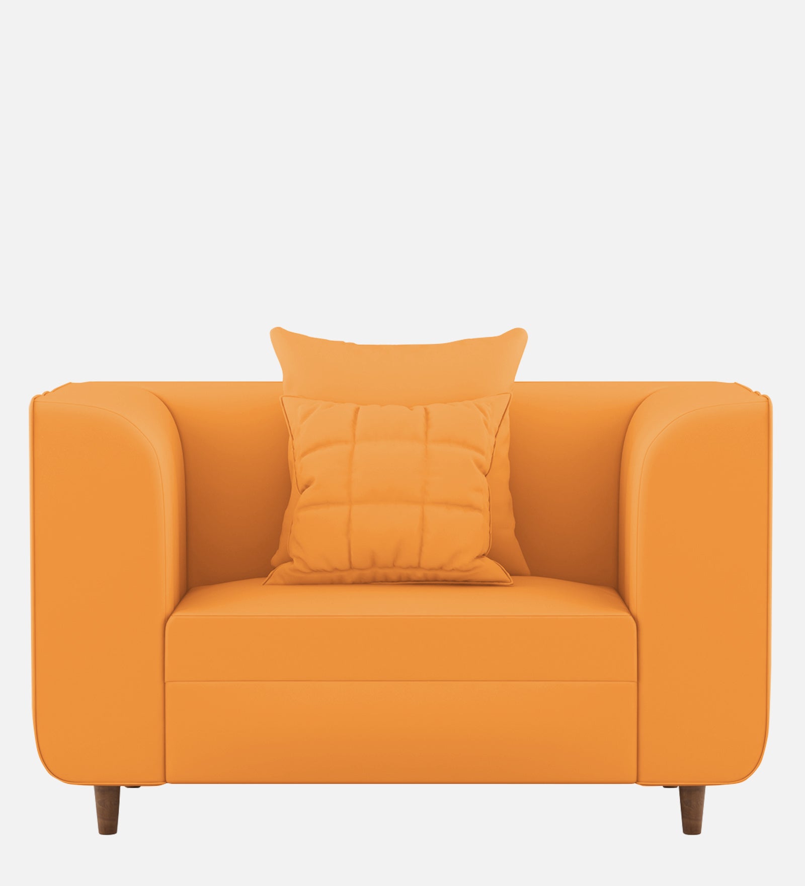 Sumo Velvet 1 Seater Sofa In Tangerine orange Colour - Febonic Living