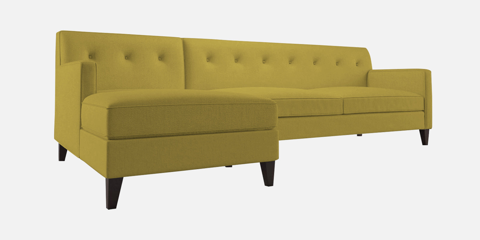 Miller Fabric RHS Sectional Sofa (3+Lounger) In Parrot Green Colour - Febonic Living