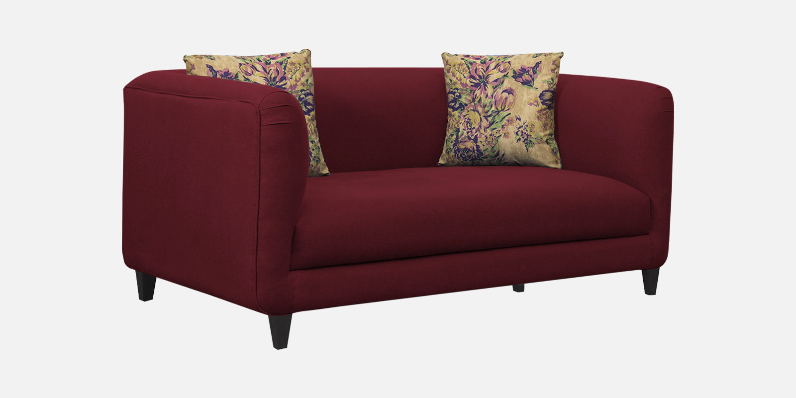 Niki Fabric 2 Seater Sofa In Blood Maroon Colour - Febonic Living