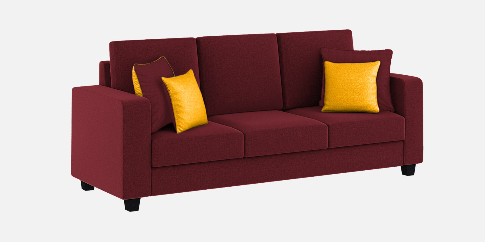 Nabi Fabric 3 Seater Sofa In Blood Maroon Colour - Febonic Living
