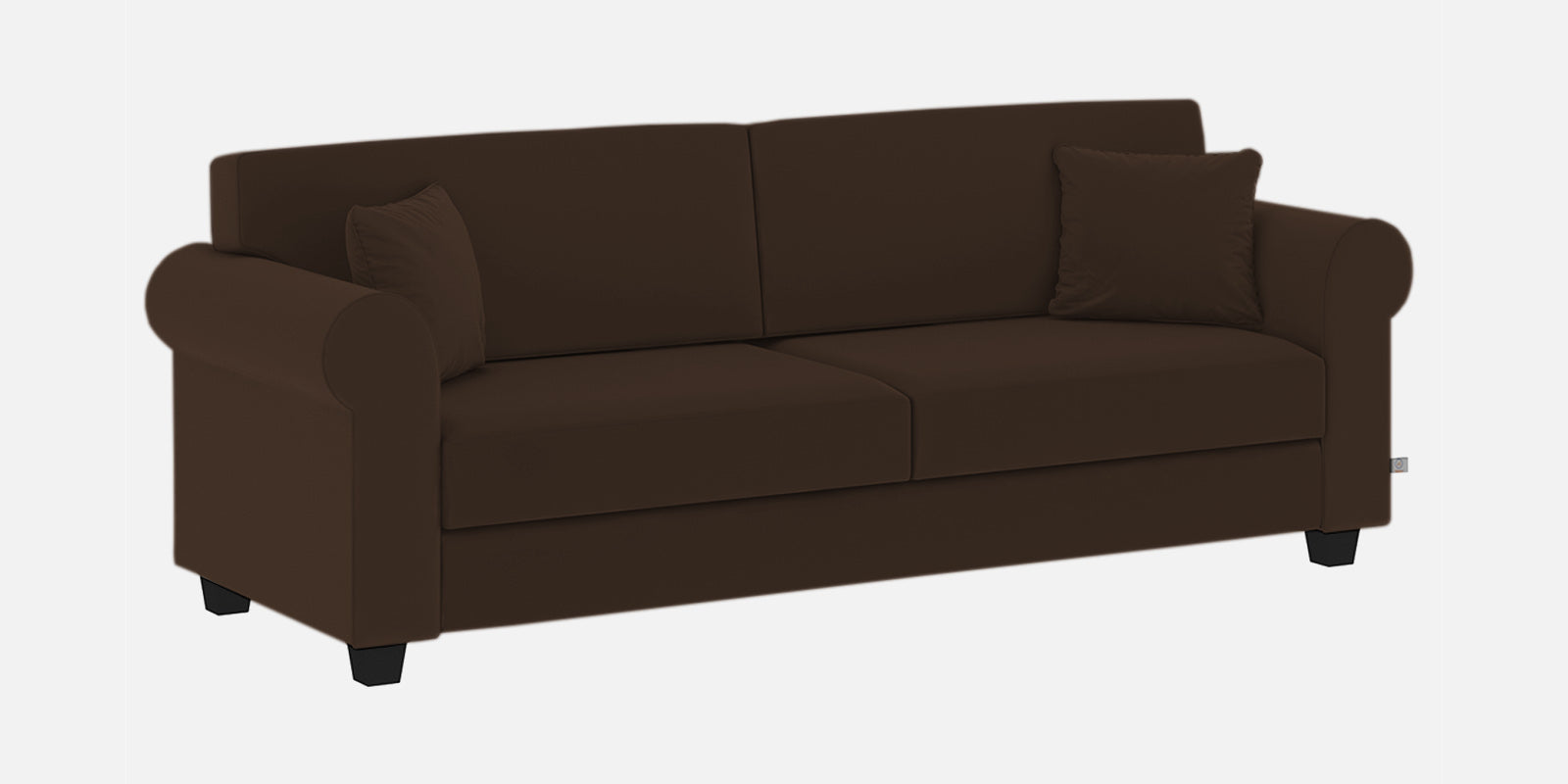 Numonk Velvet 3 Seater Sofa In Chocolate Brown Colour - Febonic Living