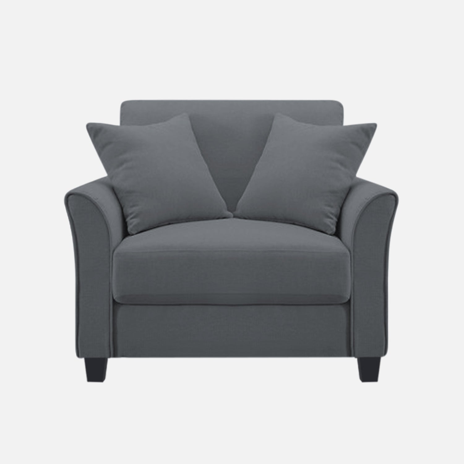 Daroo Velvet 1 Seater Sofa In Pubble Grey Colour - Febonic Living