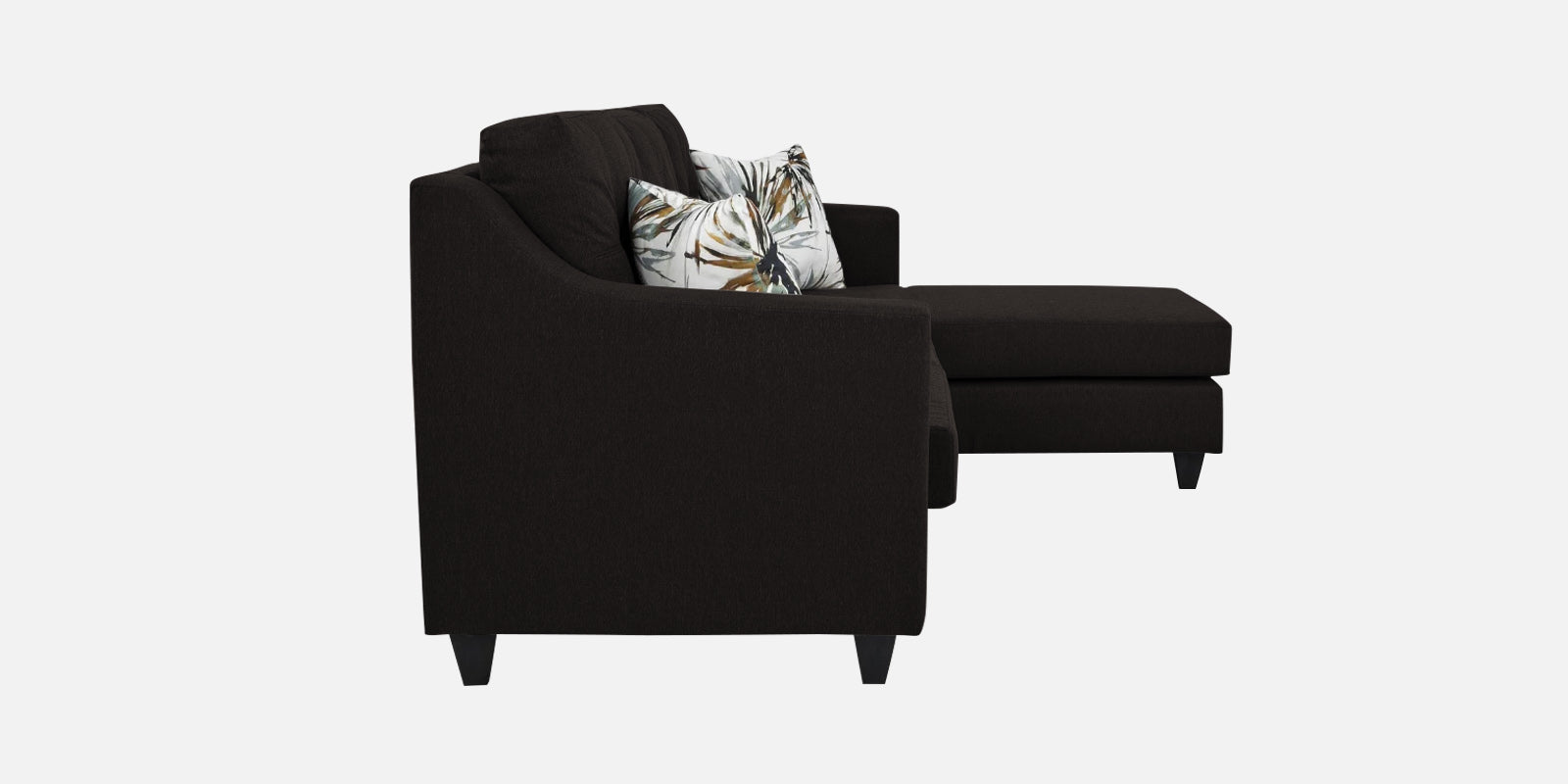 Welly Fabric LHS Sectional Sofa (3+Lounger) In Cara Brown Colour - Febonic Living