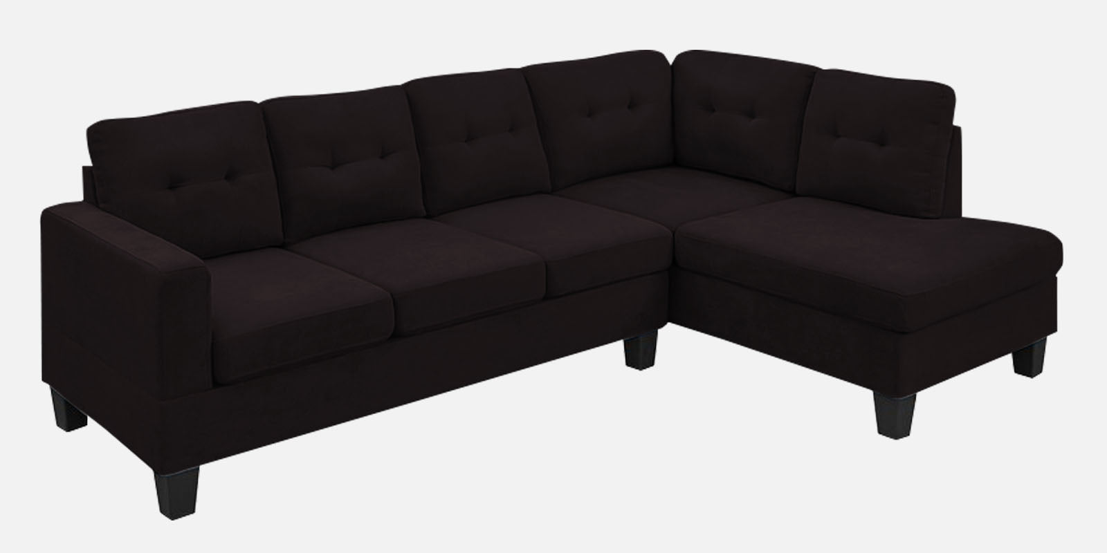 Thomas Fabric LHS Sectional Sofa (3+Lounger) In Cara Brown Colour - Febonic Living