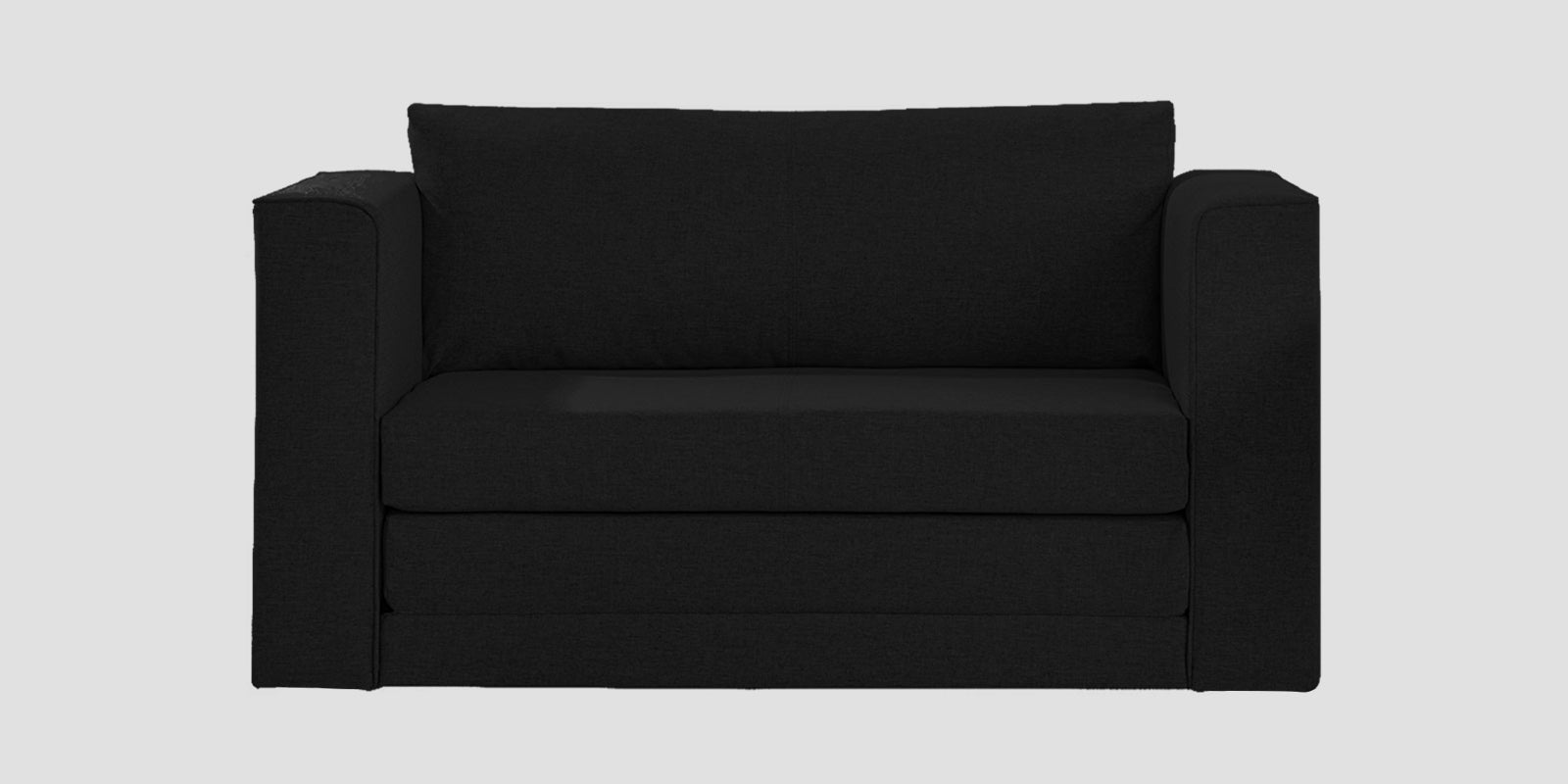 Kenia Fabric 2 Seater Foldable Sofa Cum Bed In Zed Black Colour - Febonic Living