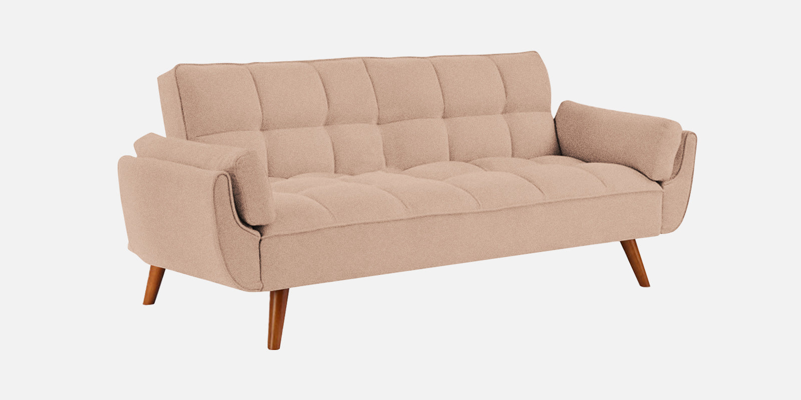 Melano Fabric 3 Seater Convertible Sofa Cum Bed In Olive Beige Colour - Febonic Living