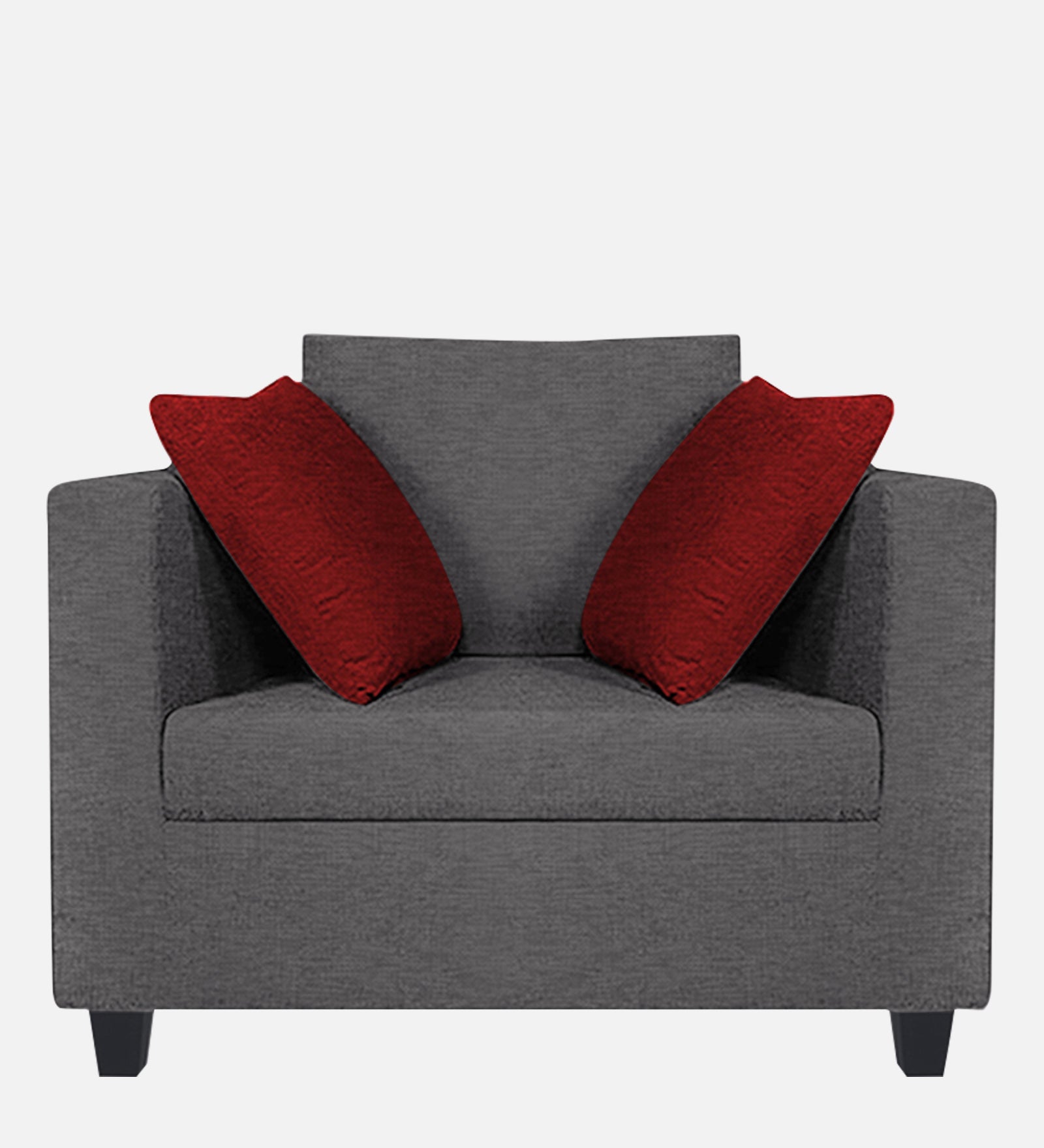Nuska Fabric 1 Seater Sofa In Sudo Grey Colour - Febonic Living