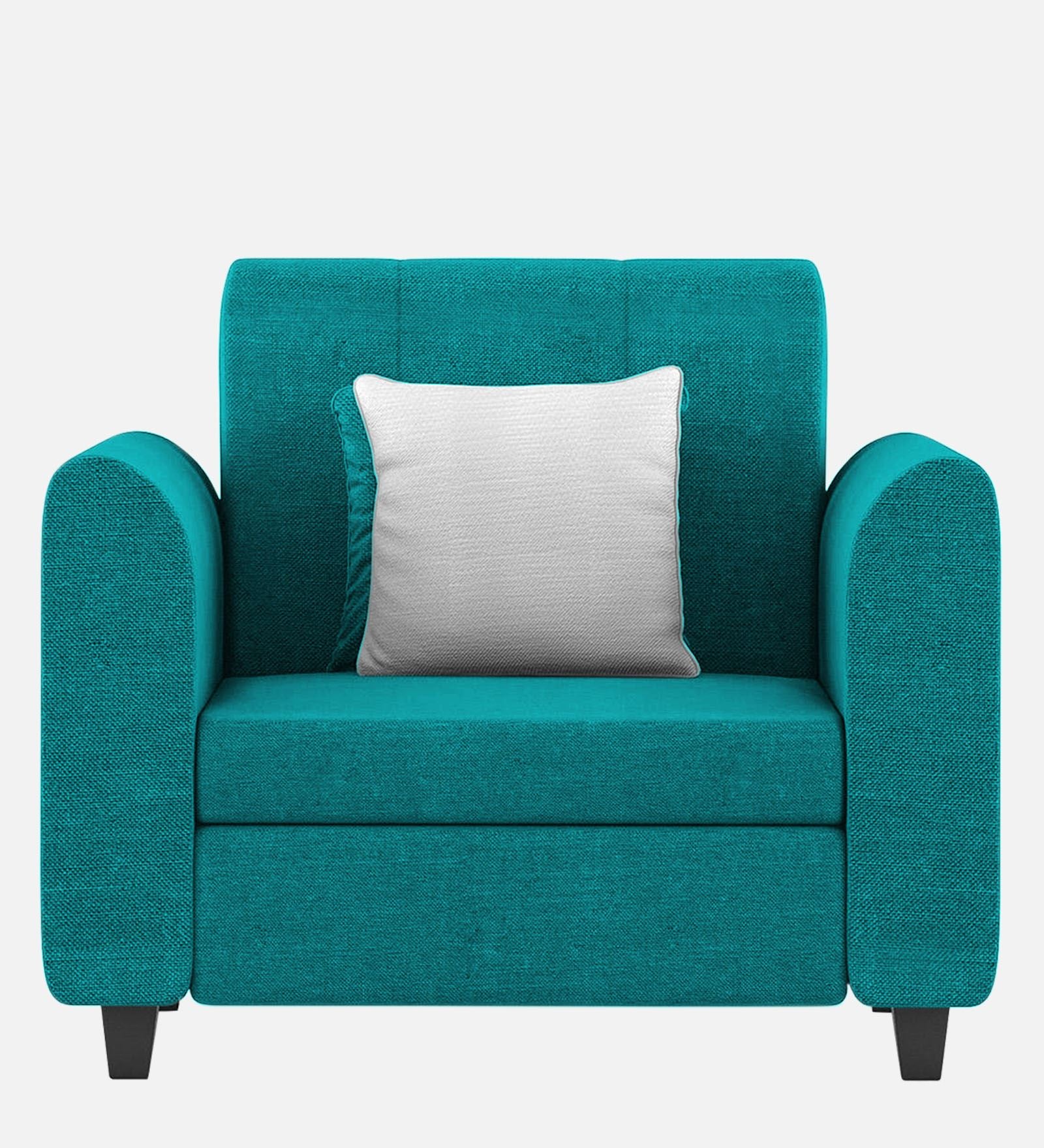 Denmark Fabric 1 Seater Sofa In Sea Green Colour - Febonic Living