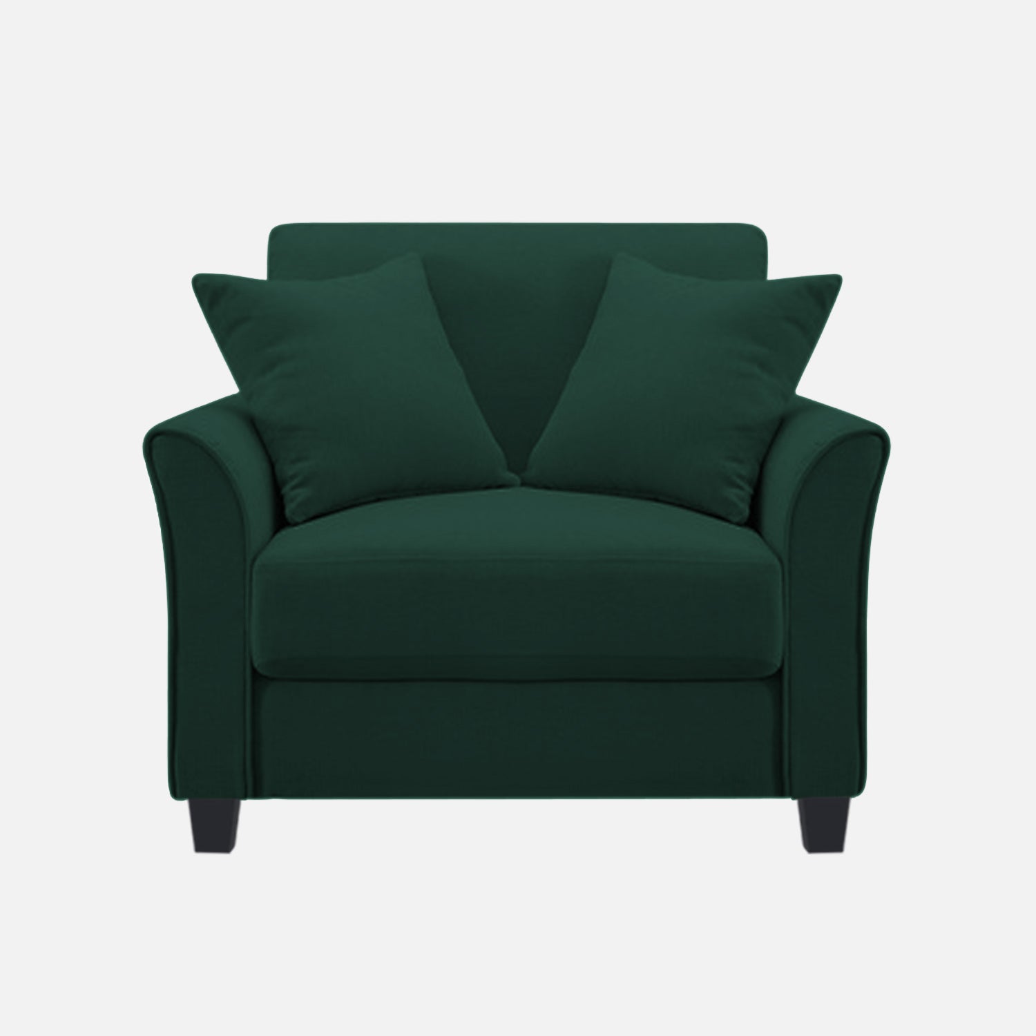 Daroo Velvet 1 Seater Sofa In Forest Green Colour - Febonic Living