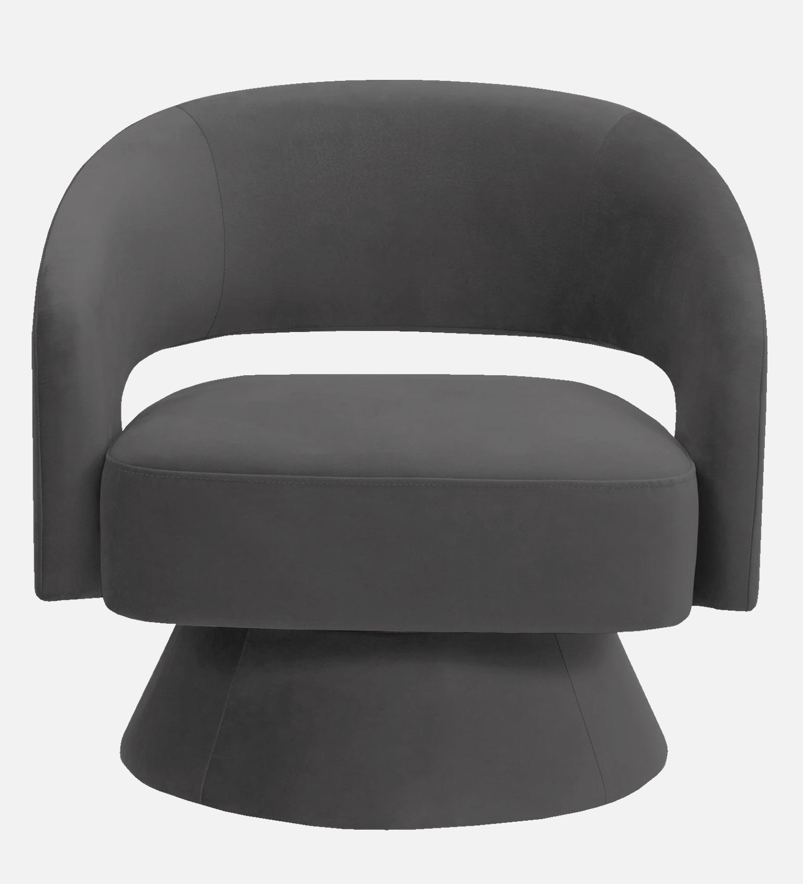 Pendra Velvet Swivel Chair In Davy Grey Colour - Febonic Living