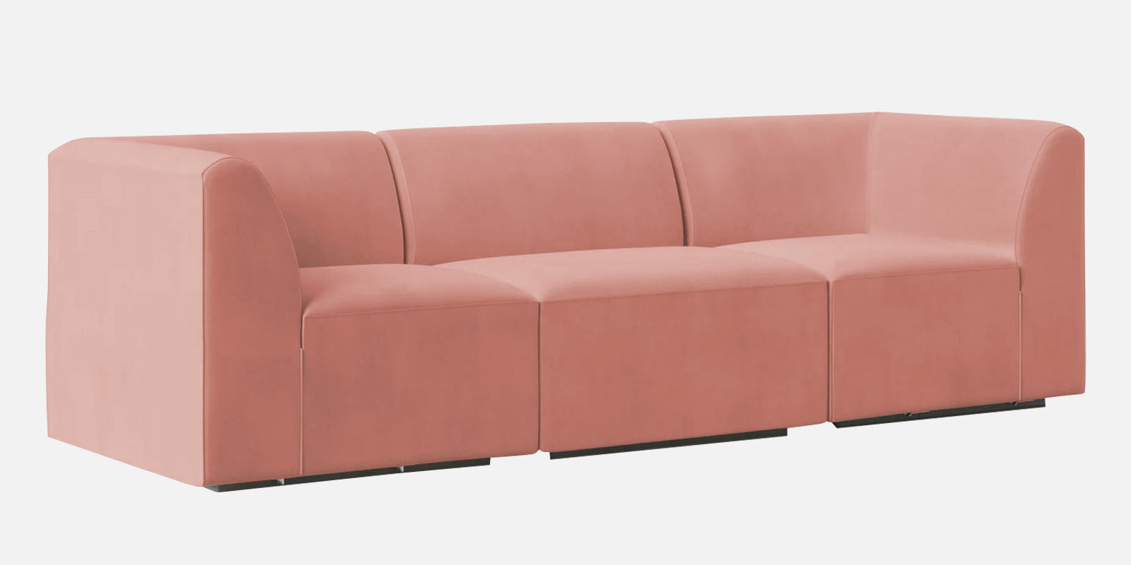Bufa Velvet 3 Seater Sofa in Blush Pink Colour