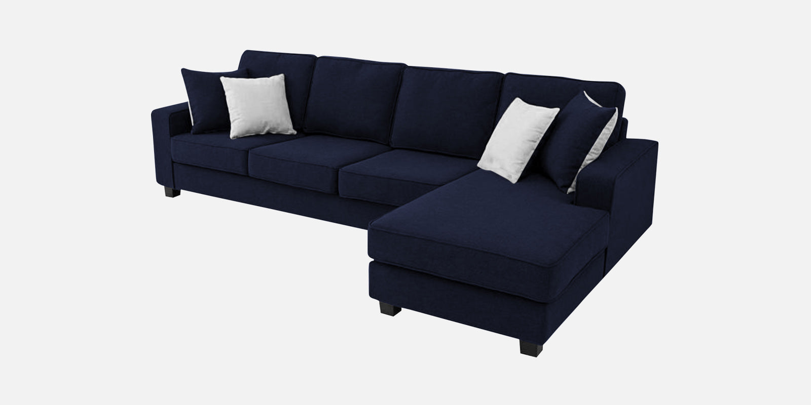 Ladybug Fabric LHS Sectional Sofa (3+Lounger) In Royal Blue Colour - Febonic Living