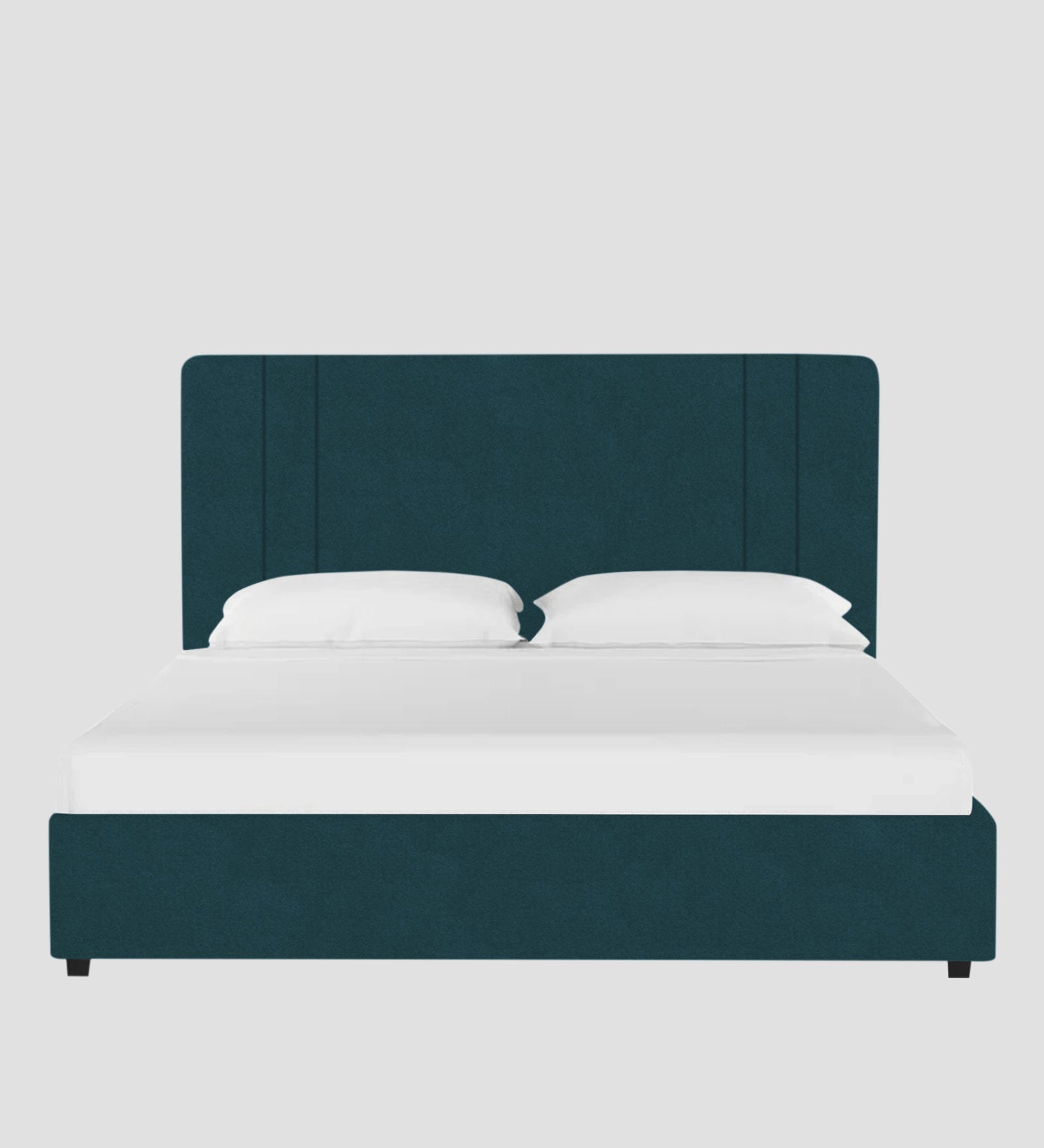 Asyra Velvet Upholstered King Size Bed In Arabian Green Colour With Box Storage - Febonic Living