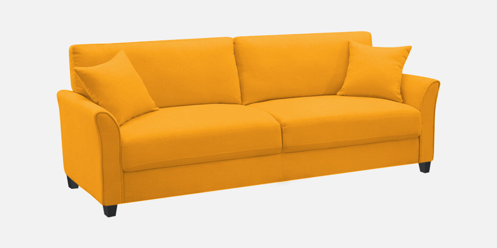 Daroo Velvet 3 Seater Sofa In Safforn Yellow Colour - Febonic Living