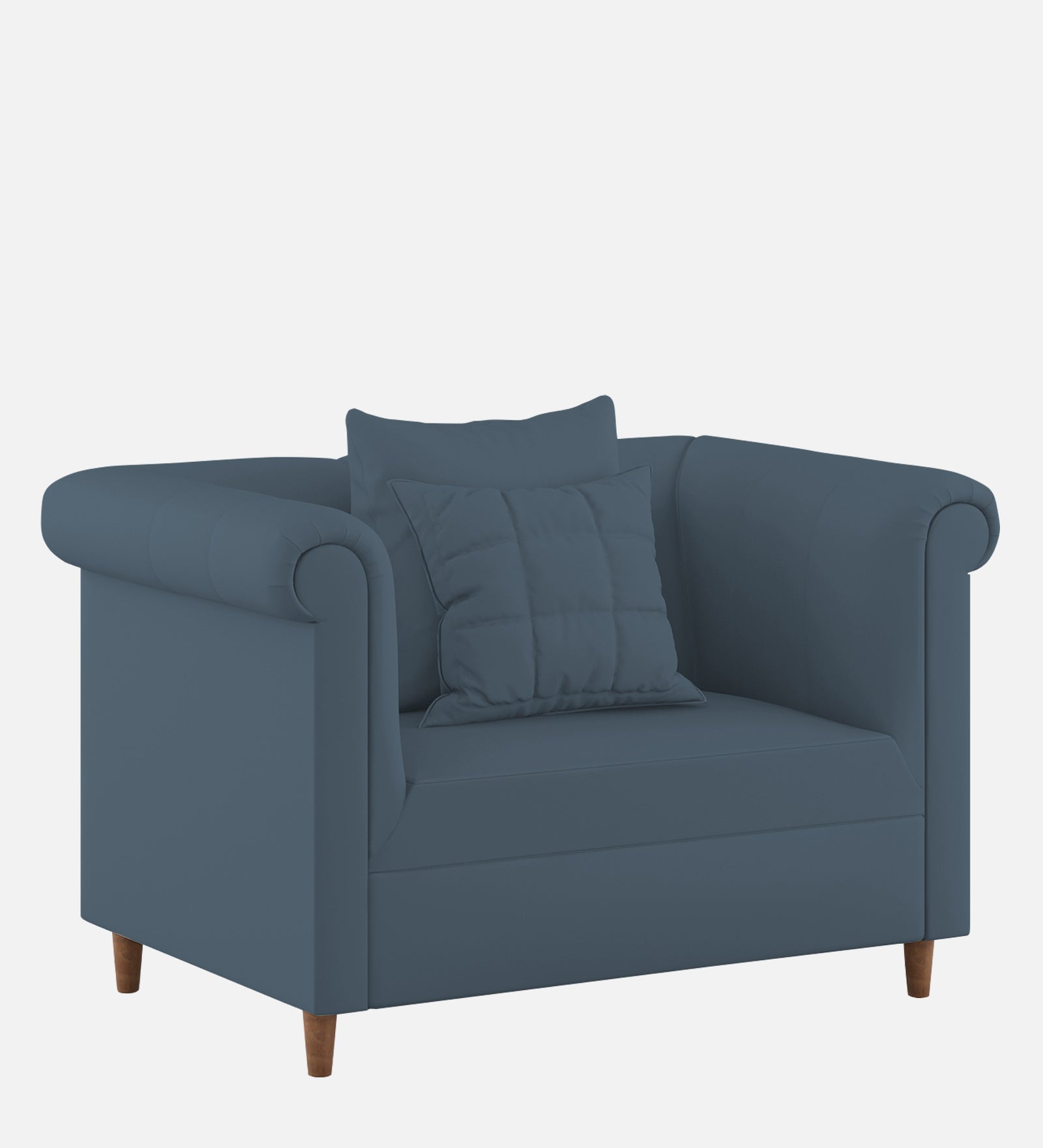 Rubi Velvet 1 Seater Sofa In Oxford Blue Colour - Febonic Living