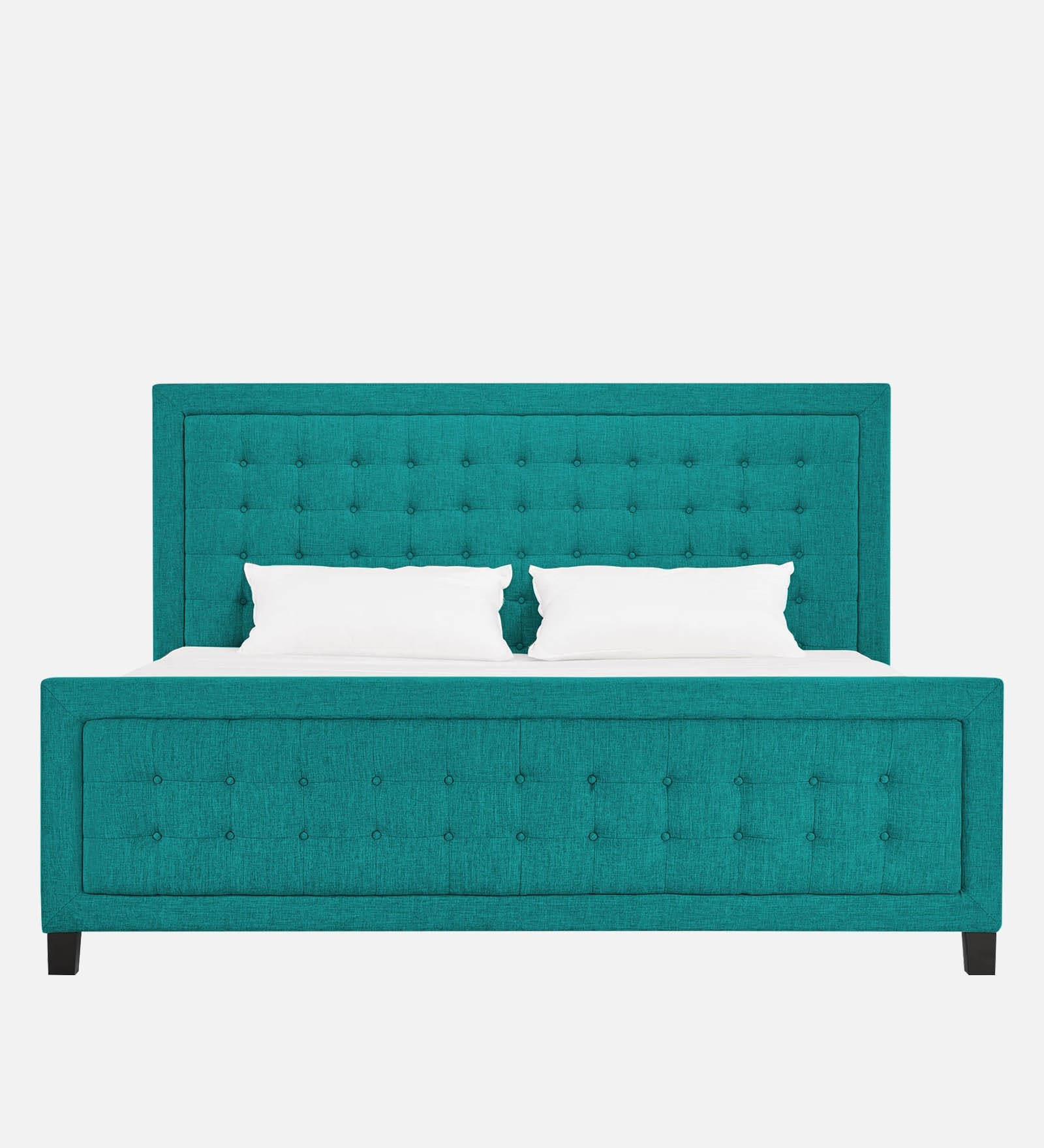 Kaster Fabric Upholstered King Size Bed In Sea Green Colour - Febonic Living