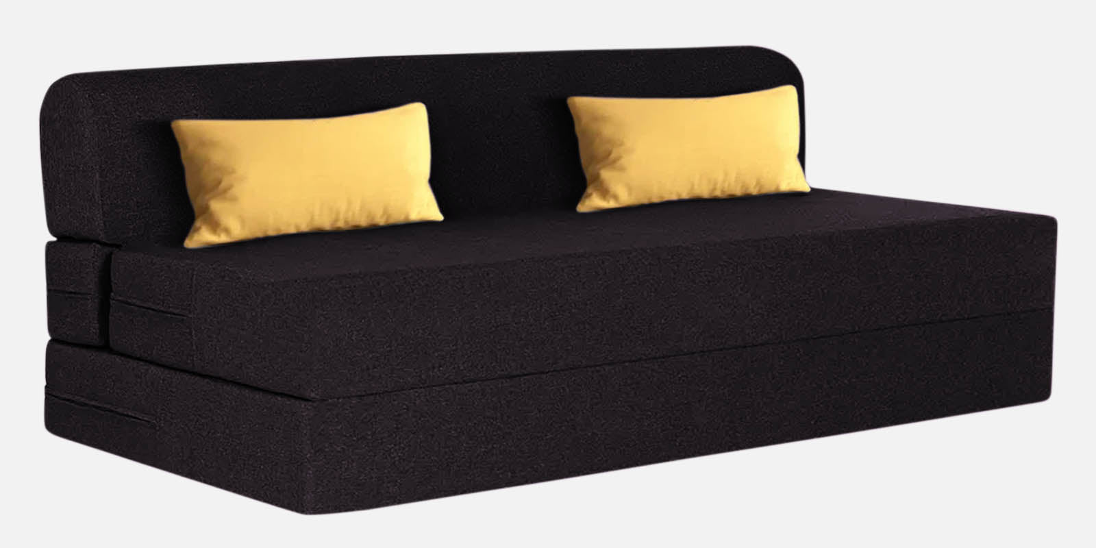 Fleepy Fabric 3 Seater Foldable Sofa Cum Bed In Cara Brown Colour - Febonic Living