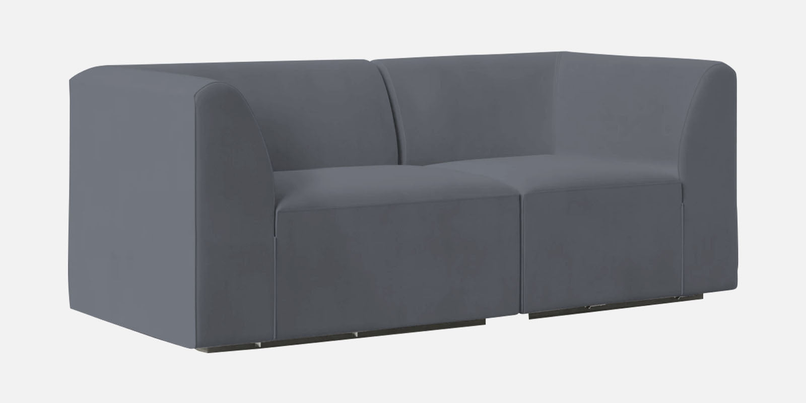 Bufa Velvet 2 Seater Sofa in Pubble Grey Colour With Storage