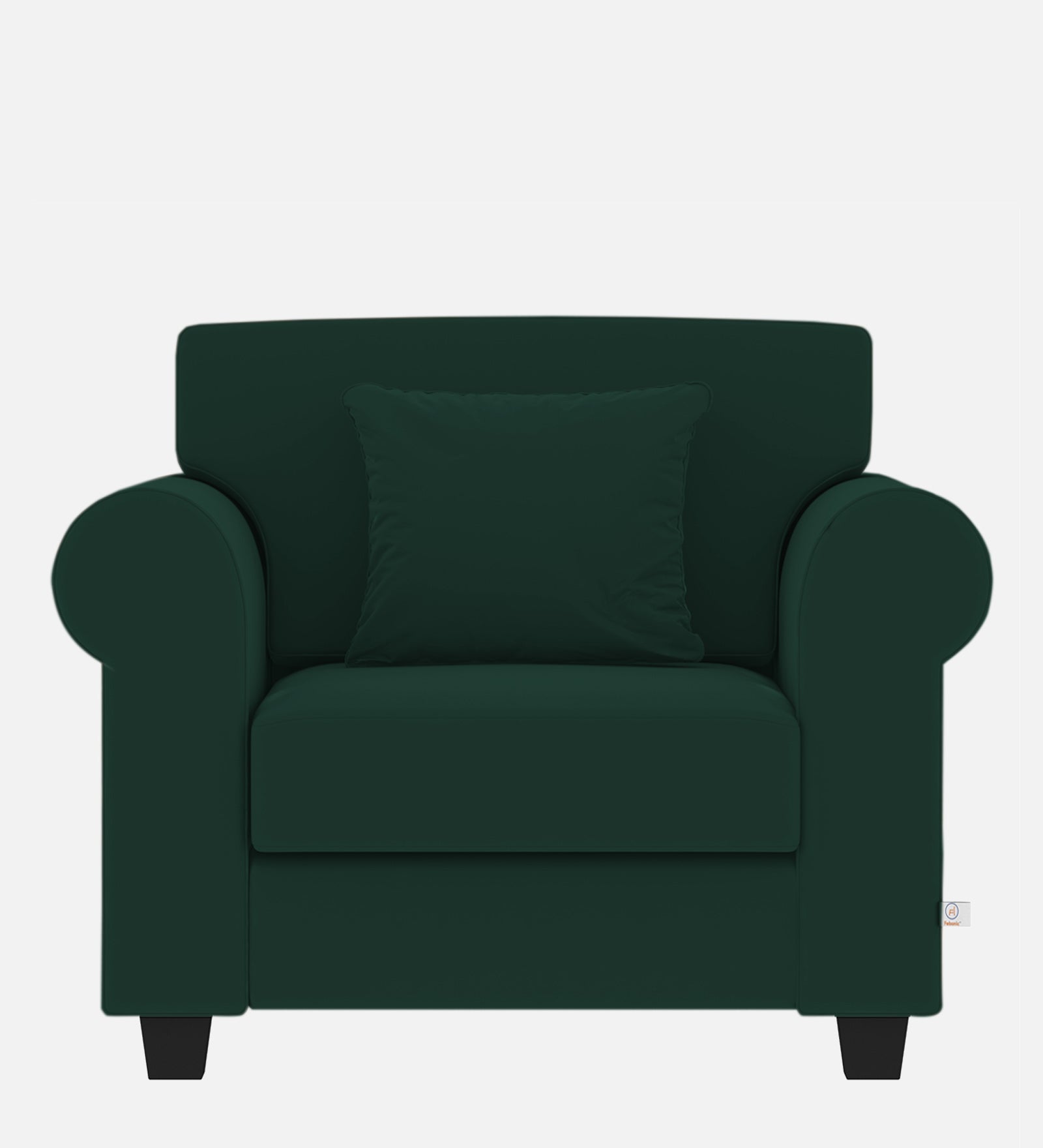 Numonk Velvet 1 Seater Sofa In Forest Green Colour