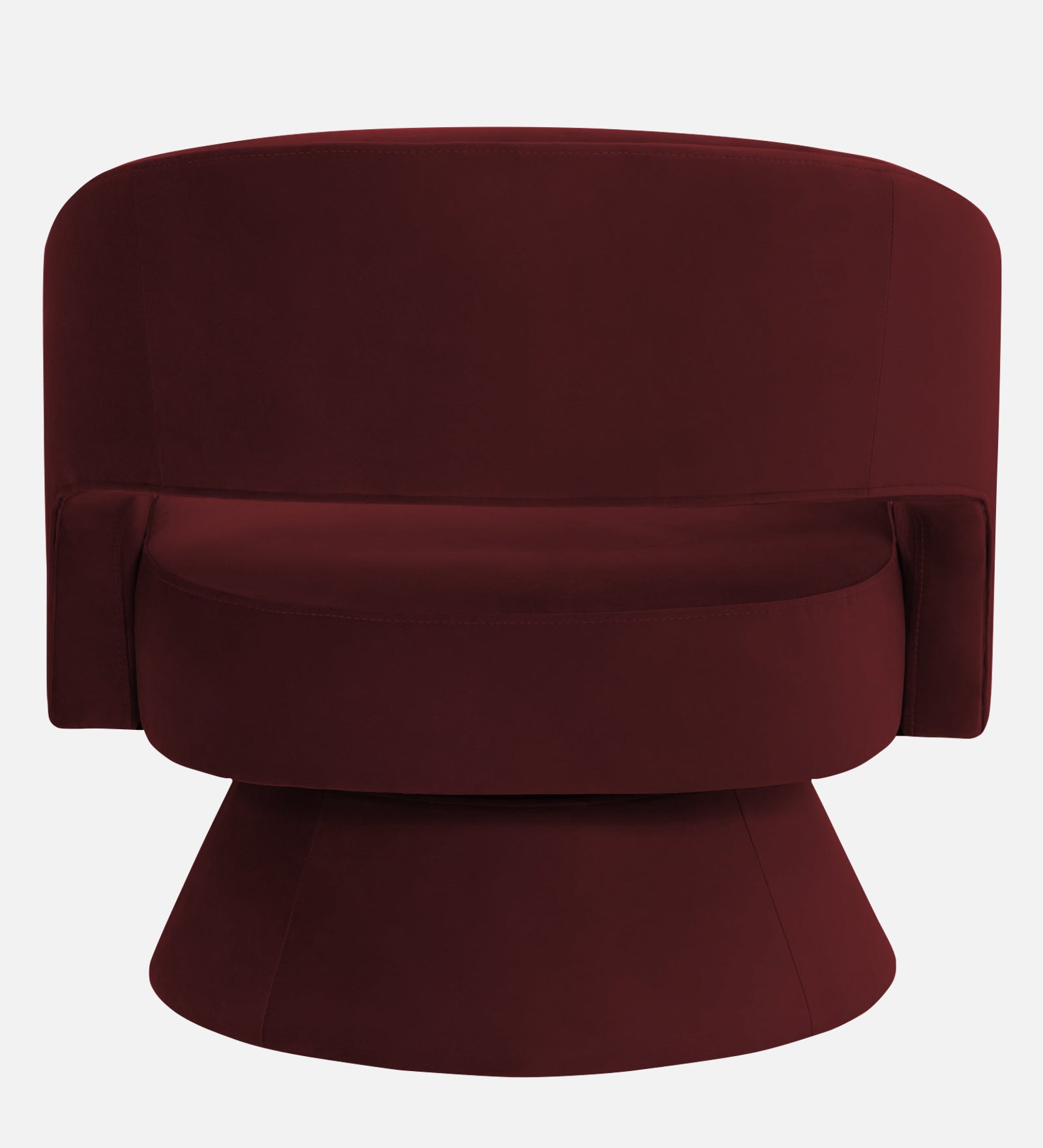 Pendra Velvet Swivel Chair In Blood Maroon Colour - Febonic Living