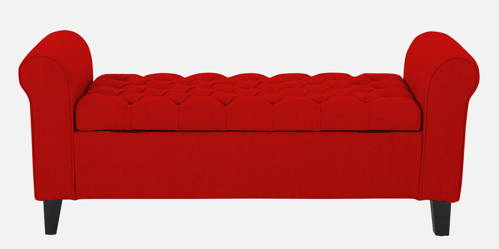 Nowia Fabric 3 Seater Recamier In Ruby Red Colour With Storage - Febonic Living