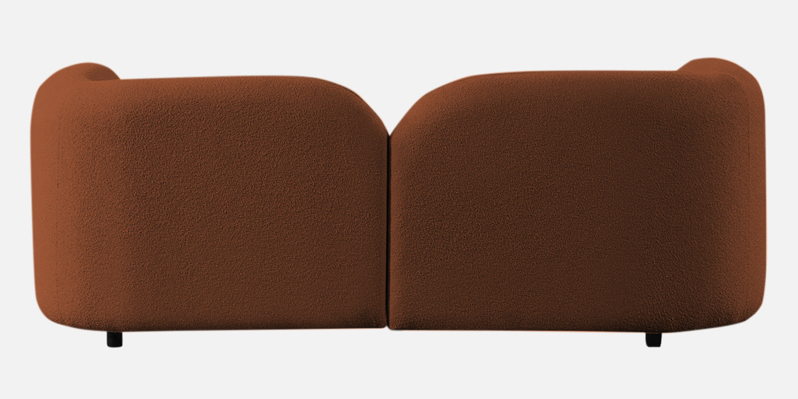 Corny Boucle Fabric 2 Seater Sofa In Rust Orange Colour - Febonic Living