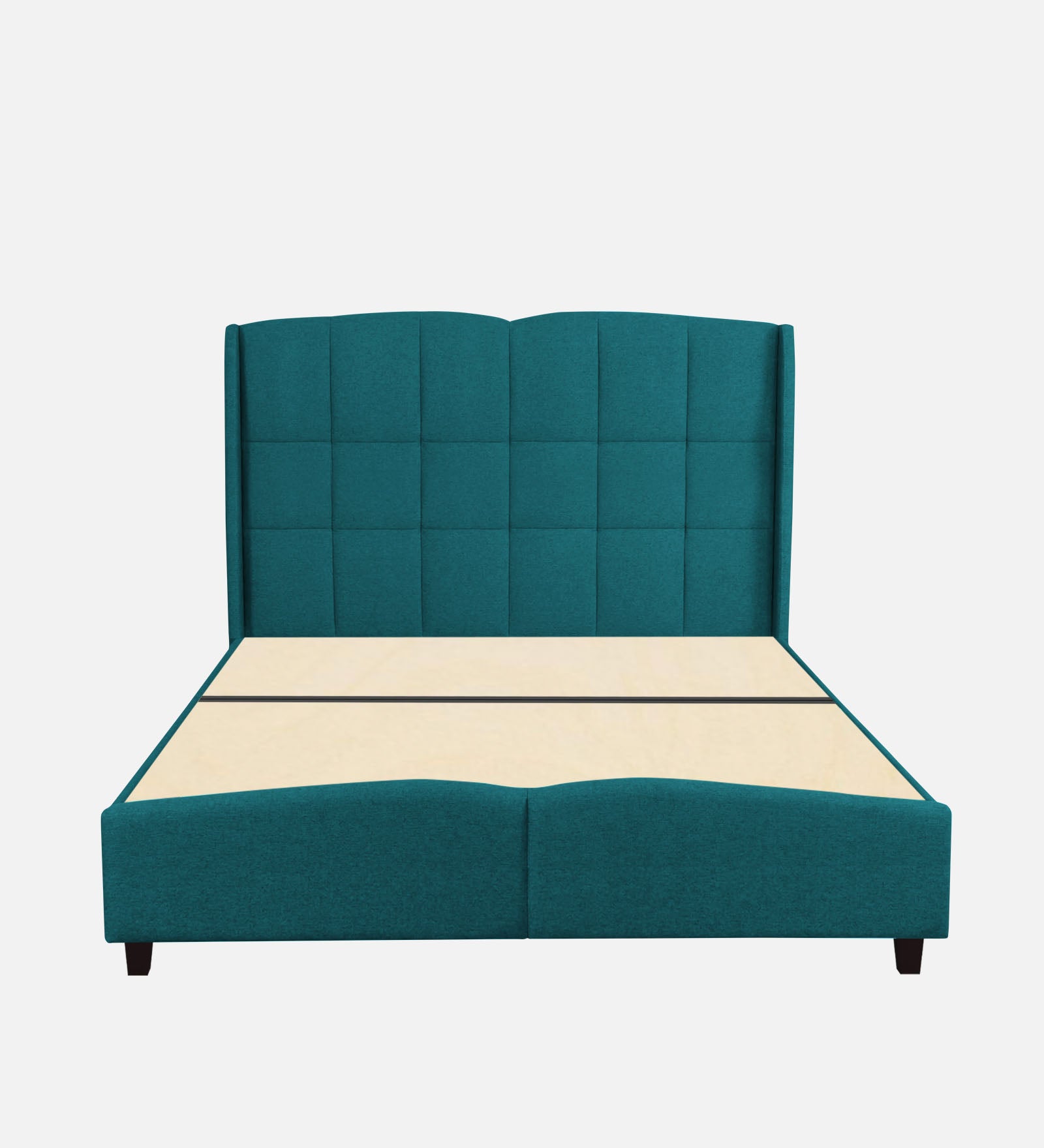 Jovi Velvet Upholstered Single Size Bed In Pine Green Colour - Febonic Living
