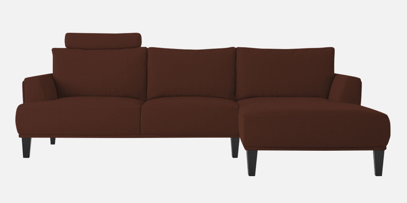 Como Fabric LHS Sectional Sofa (3+Lounger) In Coffee Brown Colour - Febonic Living