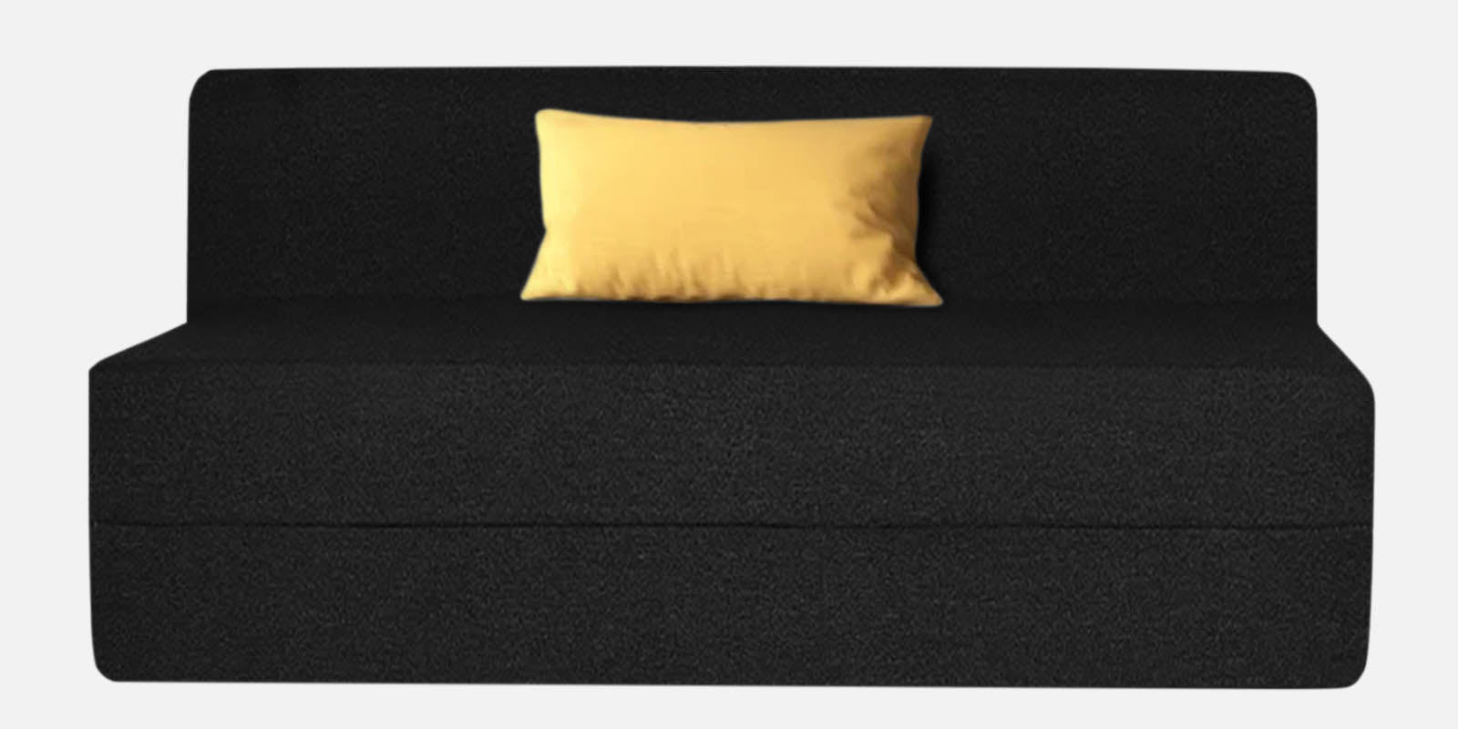 Fleepy Fabric 2 Seater Foldable Sofa Cum Bed In Zed Black Colour - Febonic Living