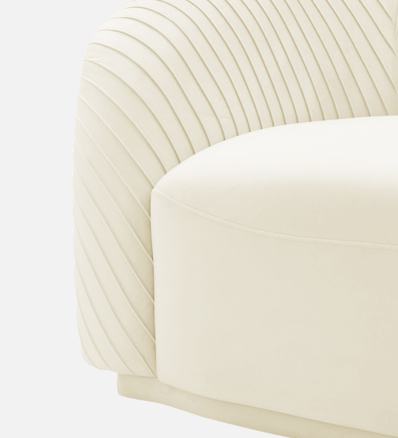 Yara Velvet Fabric 1 Seater Sofa In Warm White Colour - Febonic Living