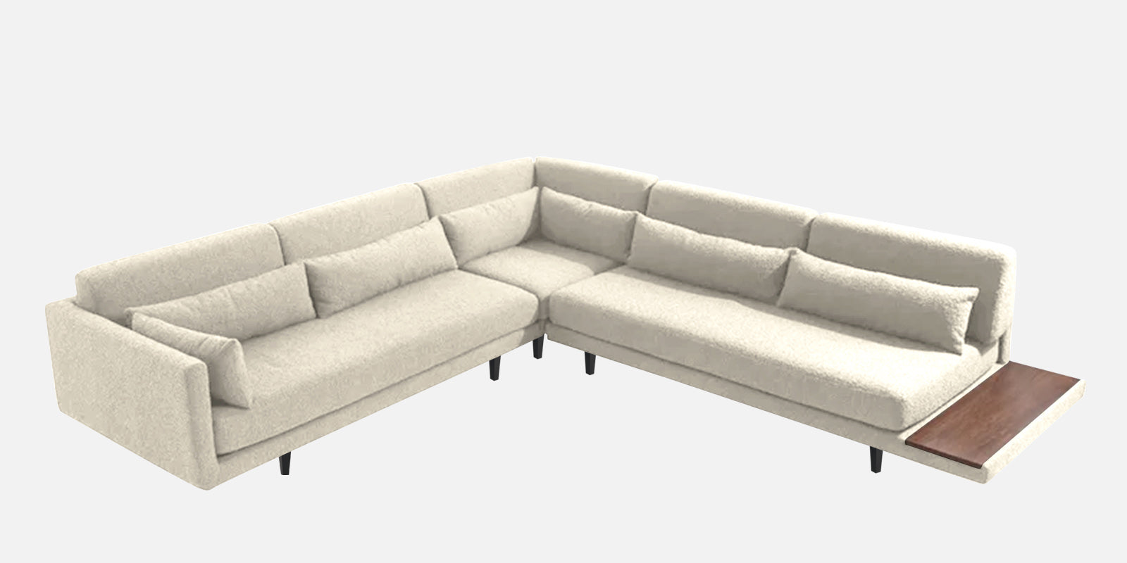 Malta Fabric 6 Seater LHS Corner Sofa In Ivory cream Colour - Febonic Living