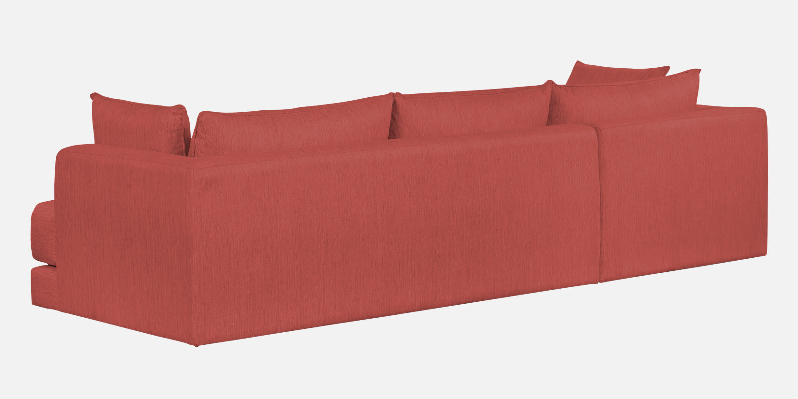 Ziggy Fabric LHS Sectional Sofa (3+Lounger) In Salmon Pink Colour - Febonic Living