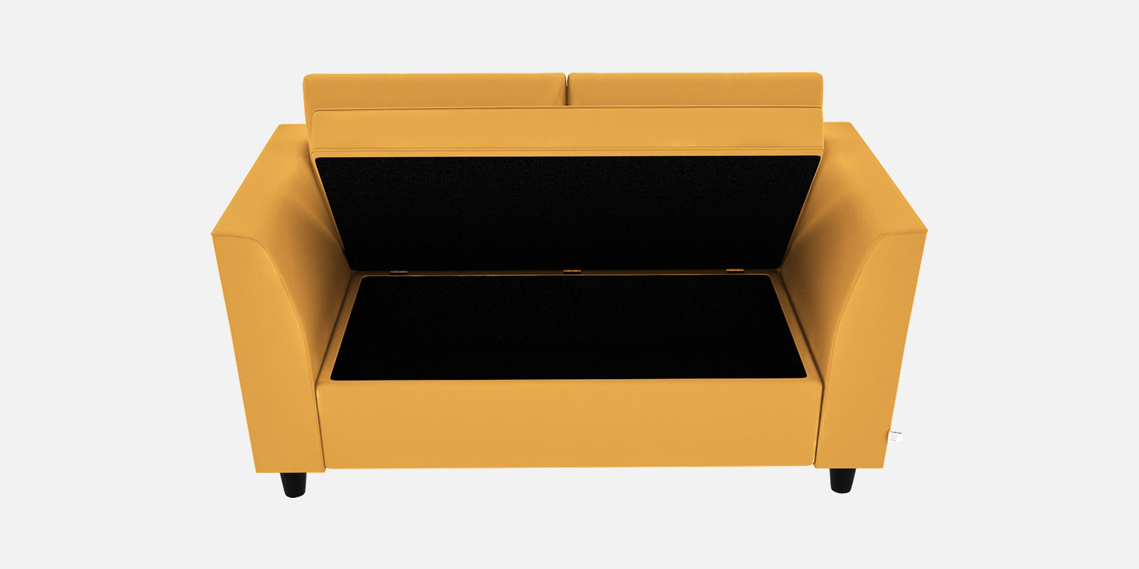 Bristo Velvet 2 Seater Sofa In Turmeric yellow Colour With Storage - Febonic Living
