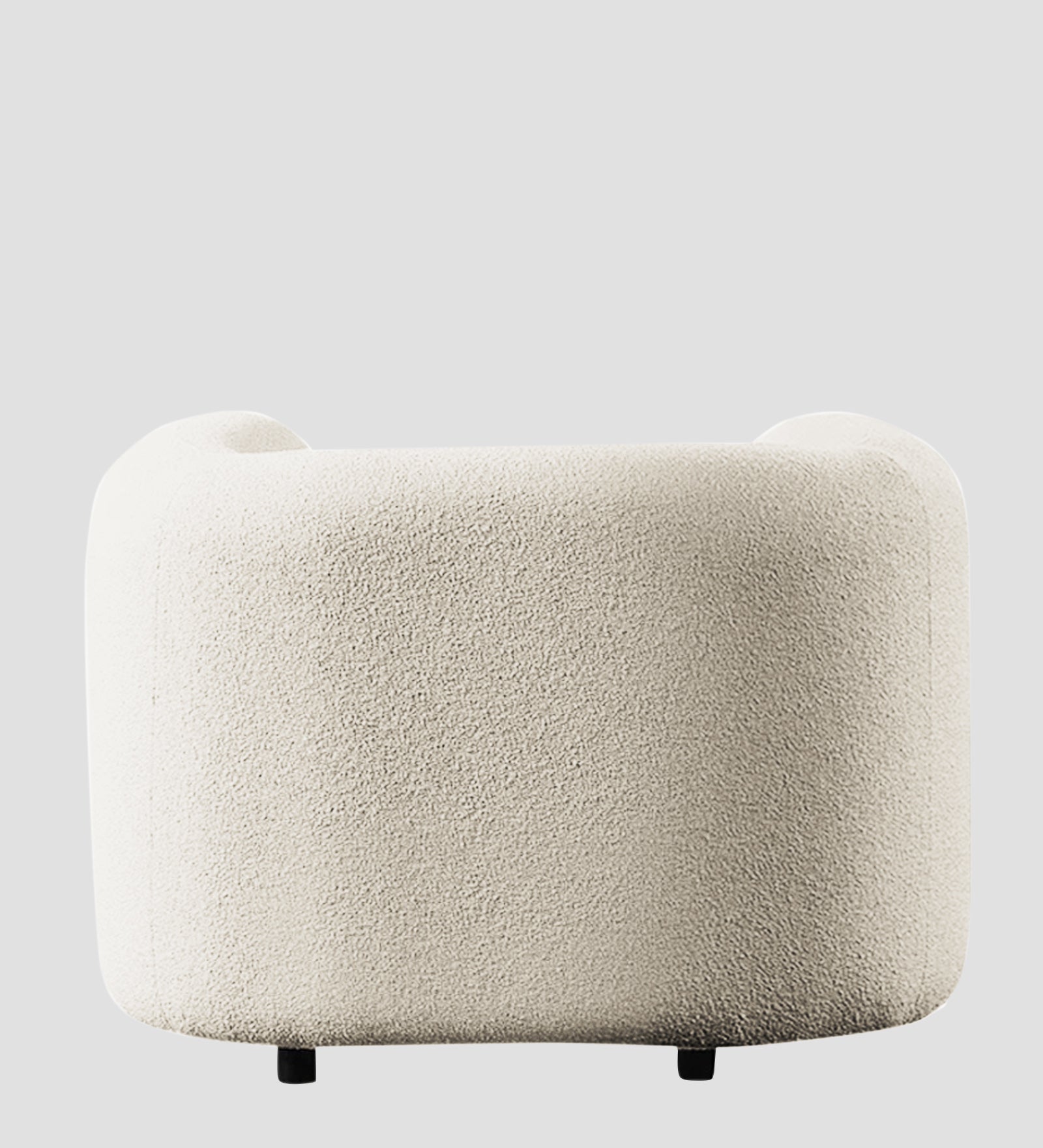 Corny Boucle Fabric 1 Seater Sofa In Shell White Colour - Febonic Living